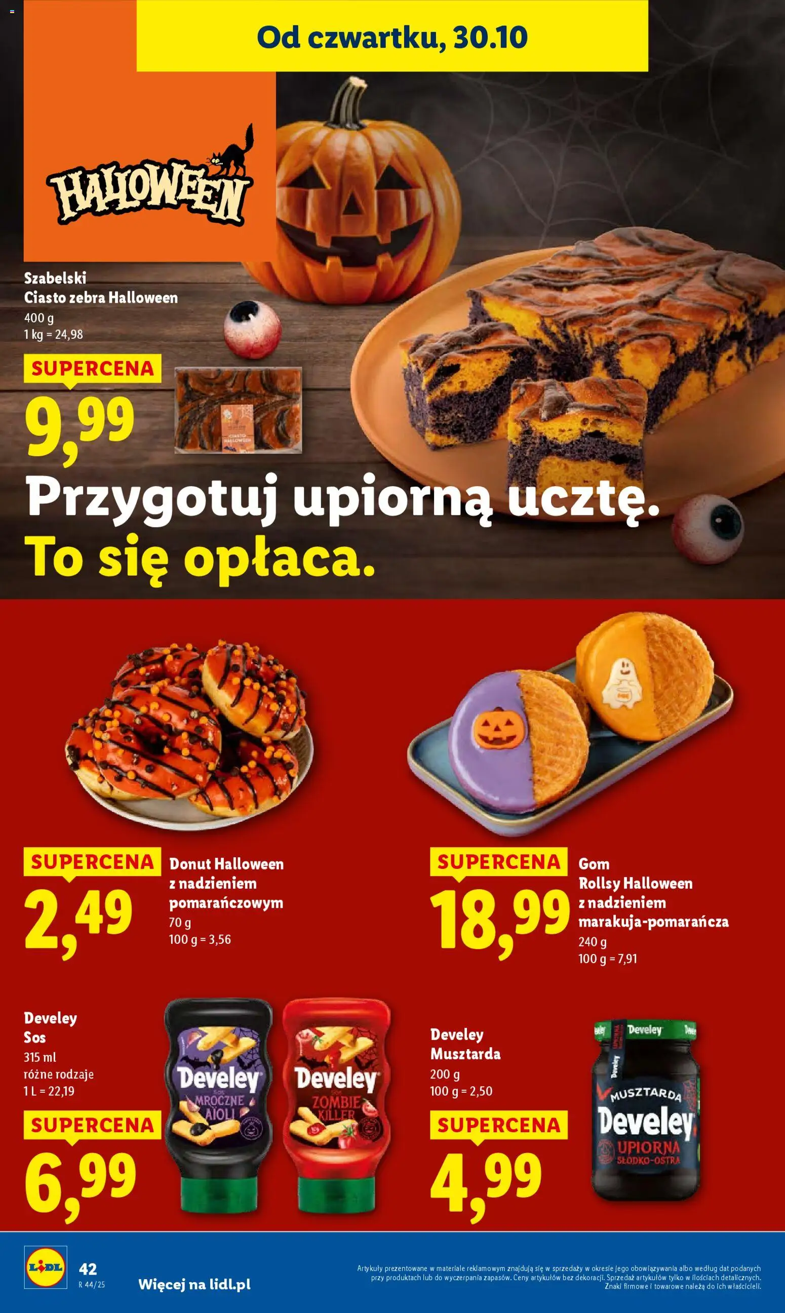 Lidl Gazetka od 30.10.2025 | Strona: 44 | Produkty: Ciasto, Musztarda, Donut, Sos
