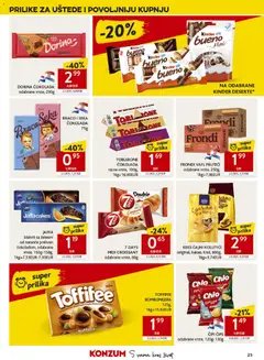DORINA ČOKOLADA, odabrane vrste, 290g - Pregled kataloga iz trgovine Konzum, vrijedi od 08.04.2026 | Stranica: 23 | Proizvodi: Dorina, Čokolada, Čips, Bombonijera