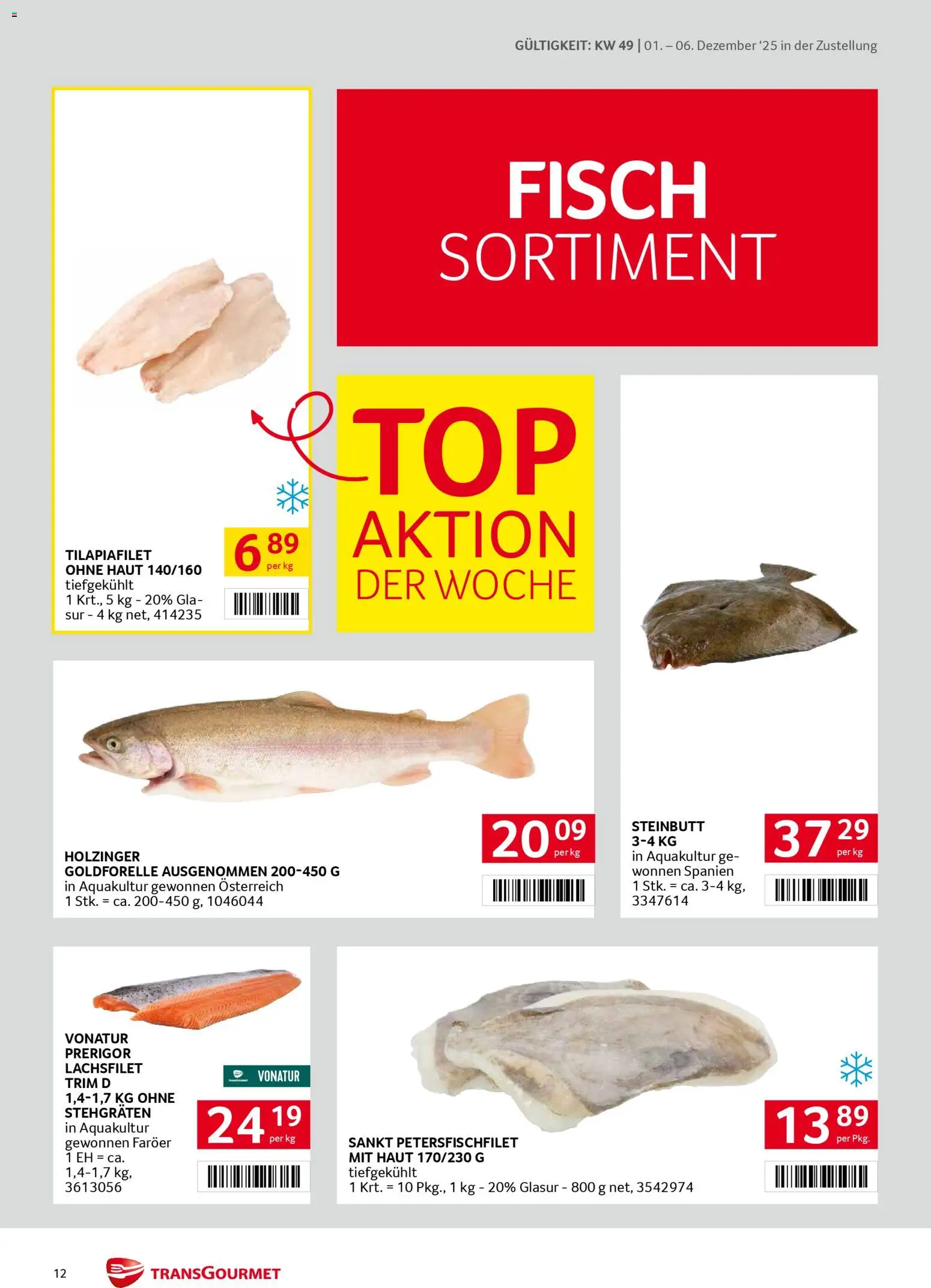 Transgourmet Zustellaktion gültig ab 01.12.2025 | Seite: 12 | Produkte: Fisch