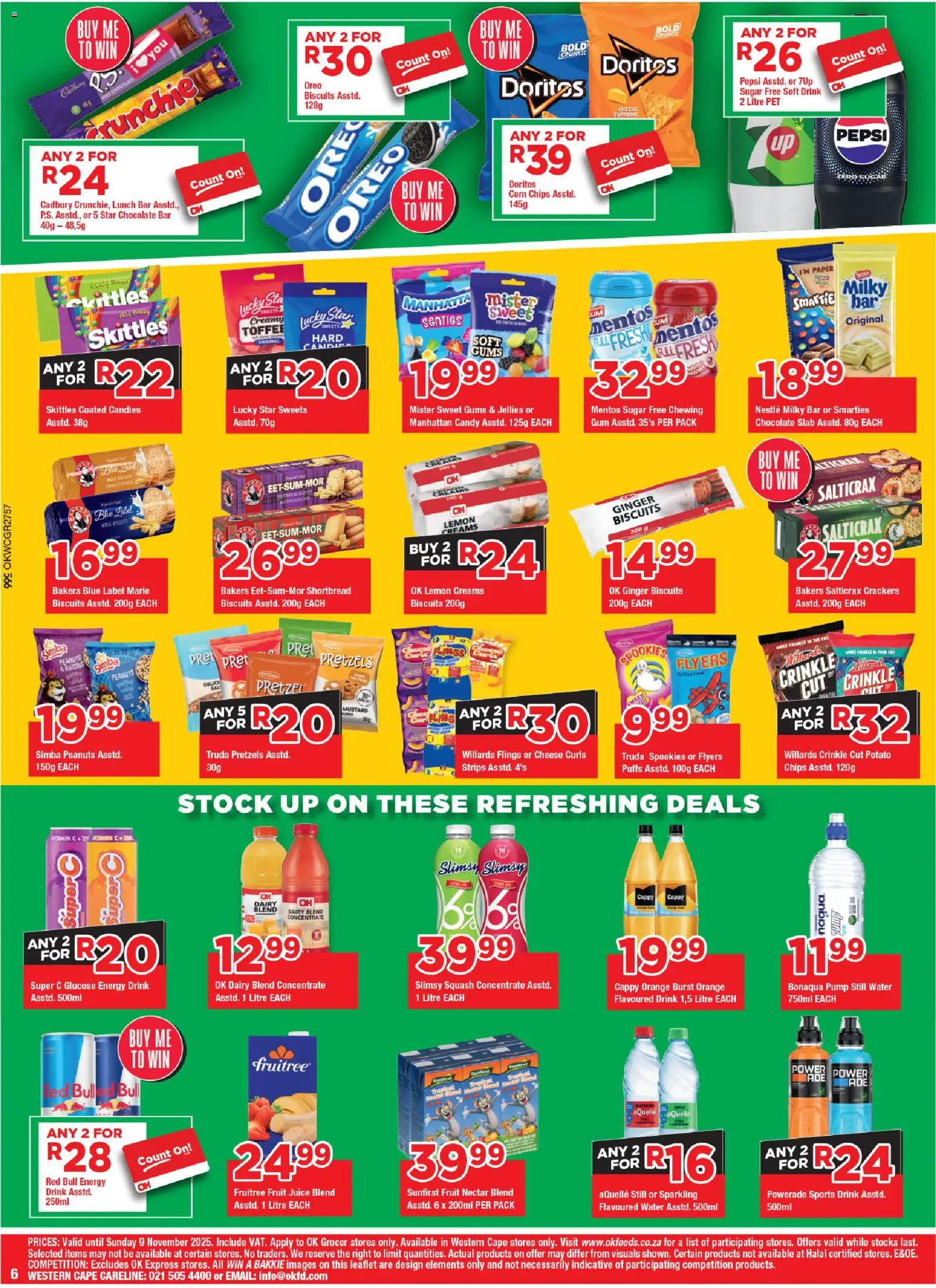 New OK Foods catalogue – valid from 24.10.2025 | Page: 6 | Products: Corn, Milk, Peanuts, Fruit
