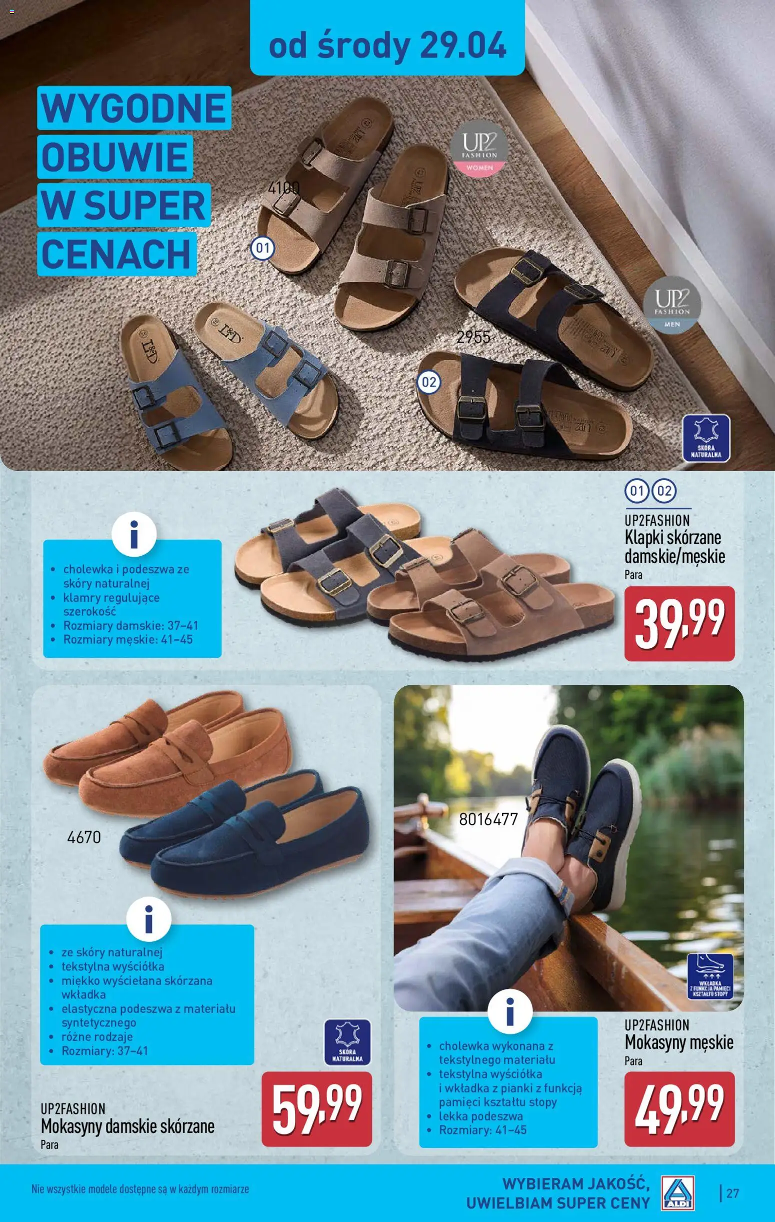 Aldi gazetka od 27.04.2026 | Strona: 27 | Produkty: Mokasyny, Klapki, Pianki