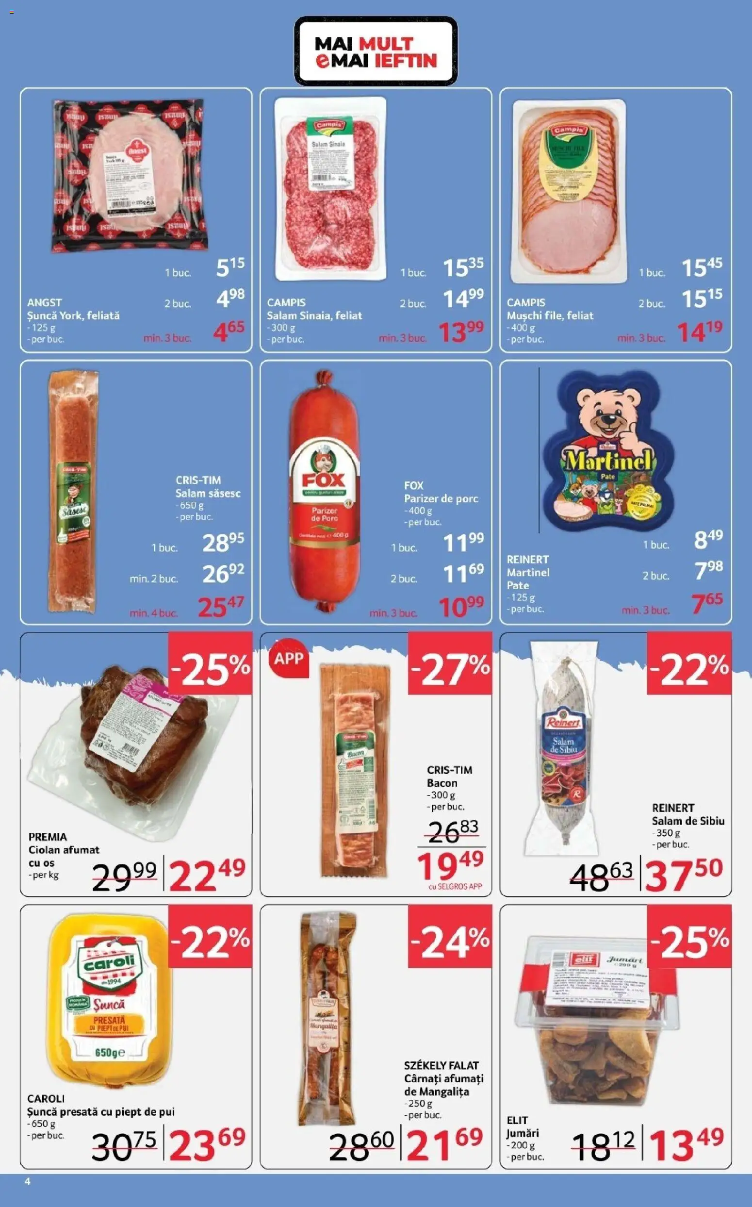 Noul catalog Selgros – valabil de la 20.02.2026 | Pagină: 4 | Produse: Hacıyatmaz Kedi Oyuncağı, Pate, Bacon, Cârnați