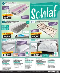 Norma Bestellmagazin Januar 2026 ab 01.01.2026 gültig | Seite: 25 | Produkte: Matratze, Lattenrost, Liege, Topper
