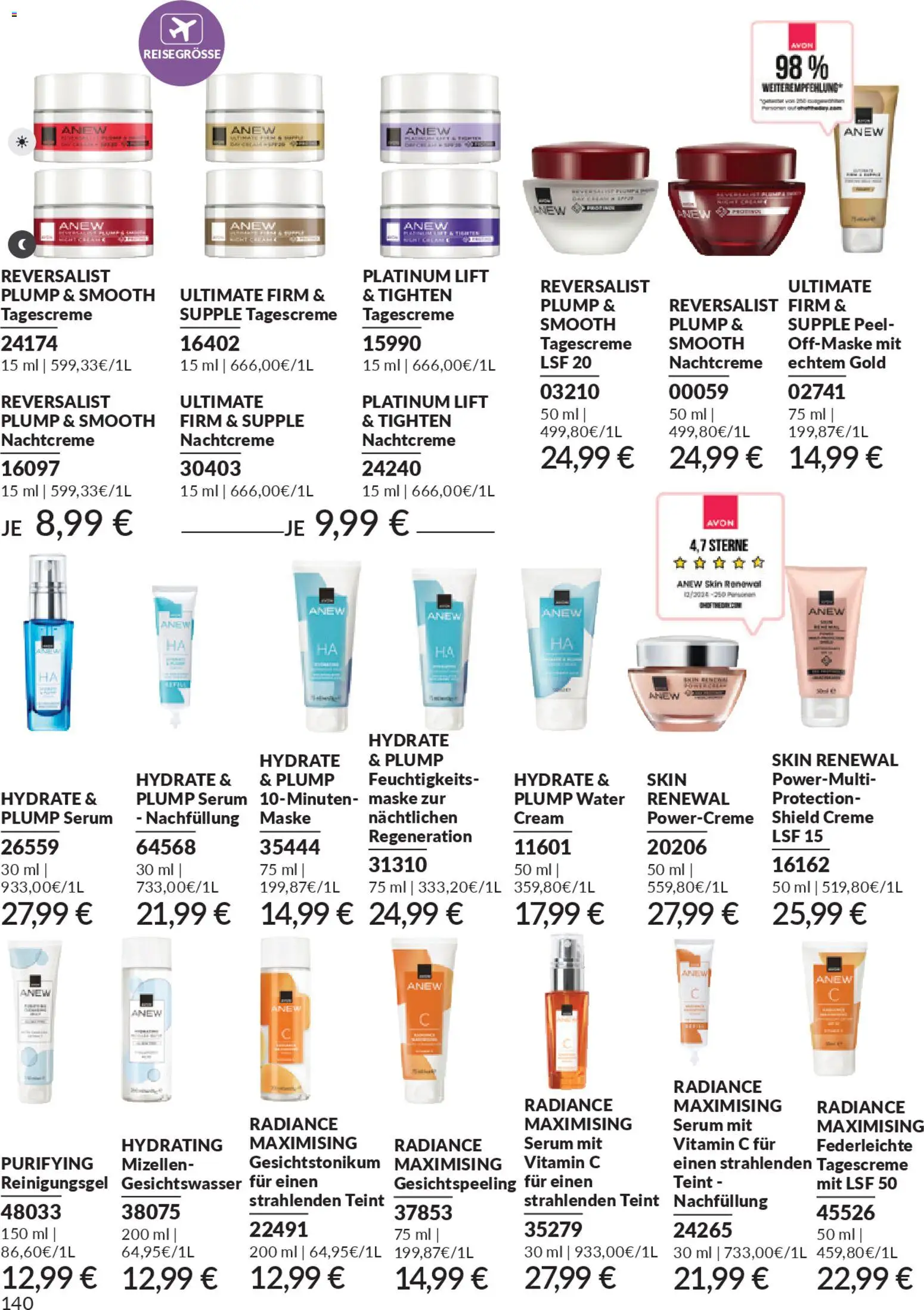 AVON Katalog Dezember 2025 – gültig ab 01.12.2025 | Seite: 142 | Produkte: Maske, Serum, Tagescreme, Nachtcreme
