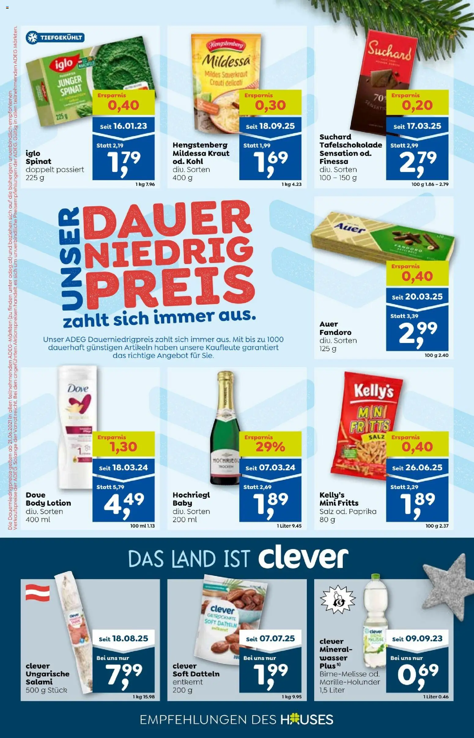 ADEG Vorarlberg gültig ab 27.11.2025 | Seite: 10 | Produkte: Wasser, Salz, Kraut, Salami