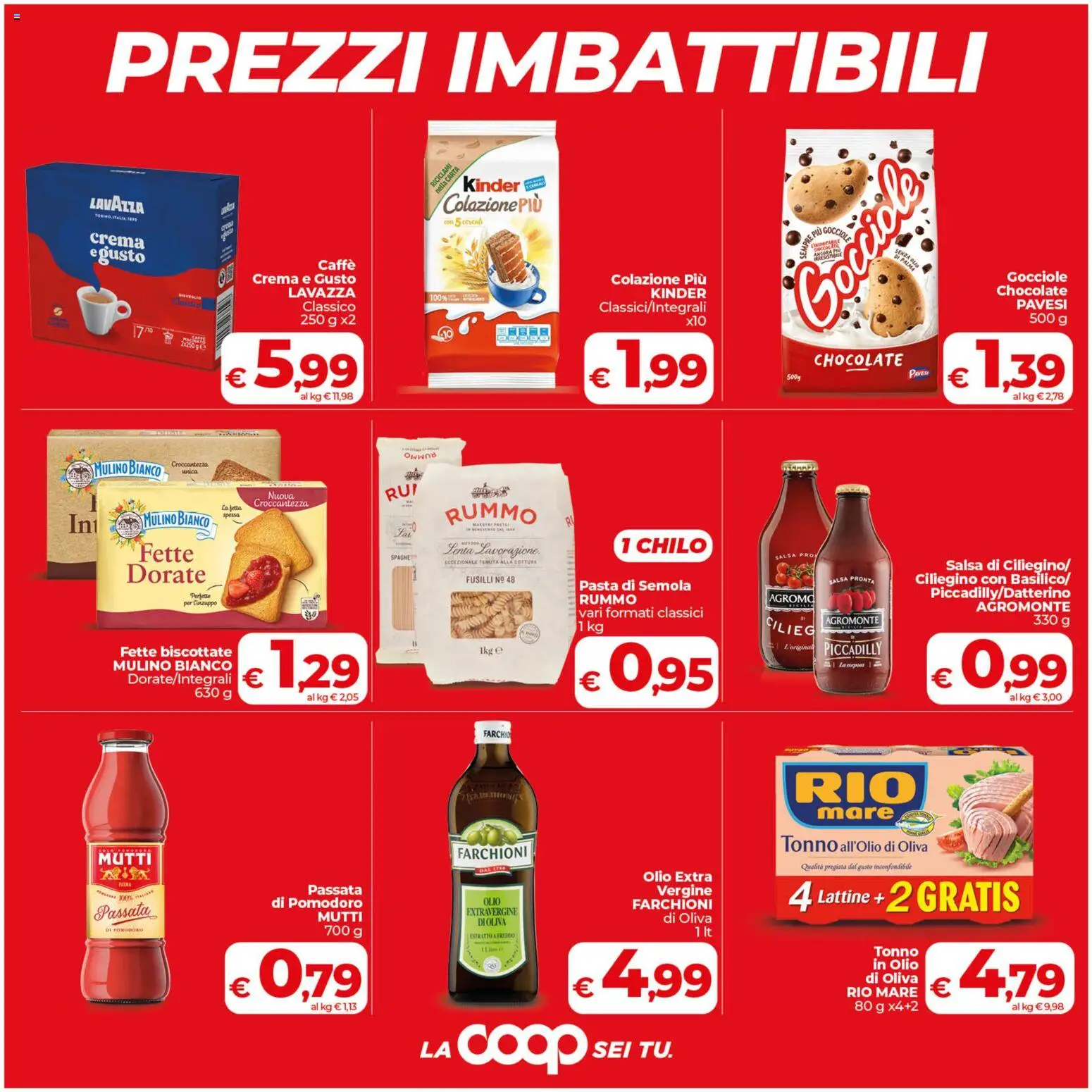 Volantino COOP del 29.01.2026 | Pagina: 5 | Prodotti: Caffè, Passata di pomodoro, Fusilli, Mutti