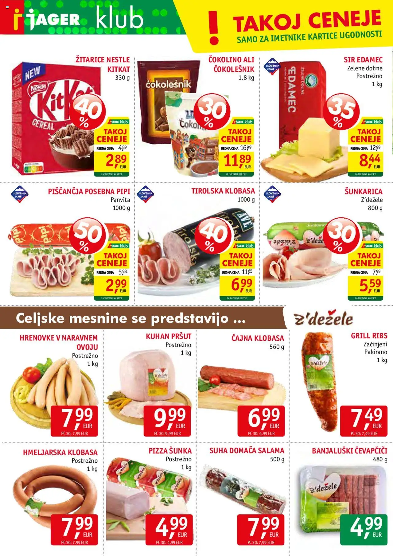 Jager katalog │ velja od 13.08.2025 | Stran: 4 | Izdelki: Edamec, Čokolino, Sir, Sunka