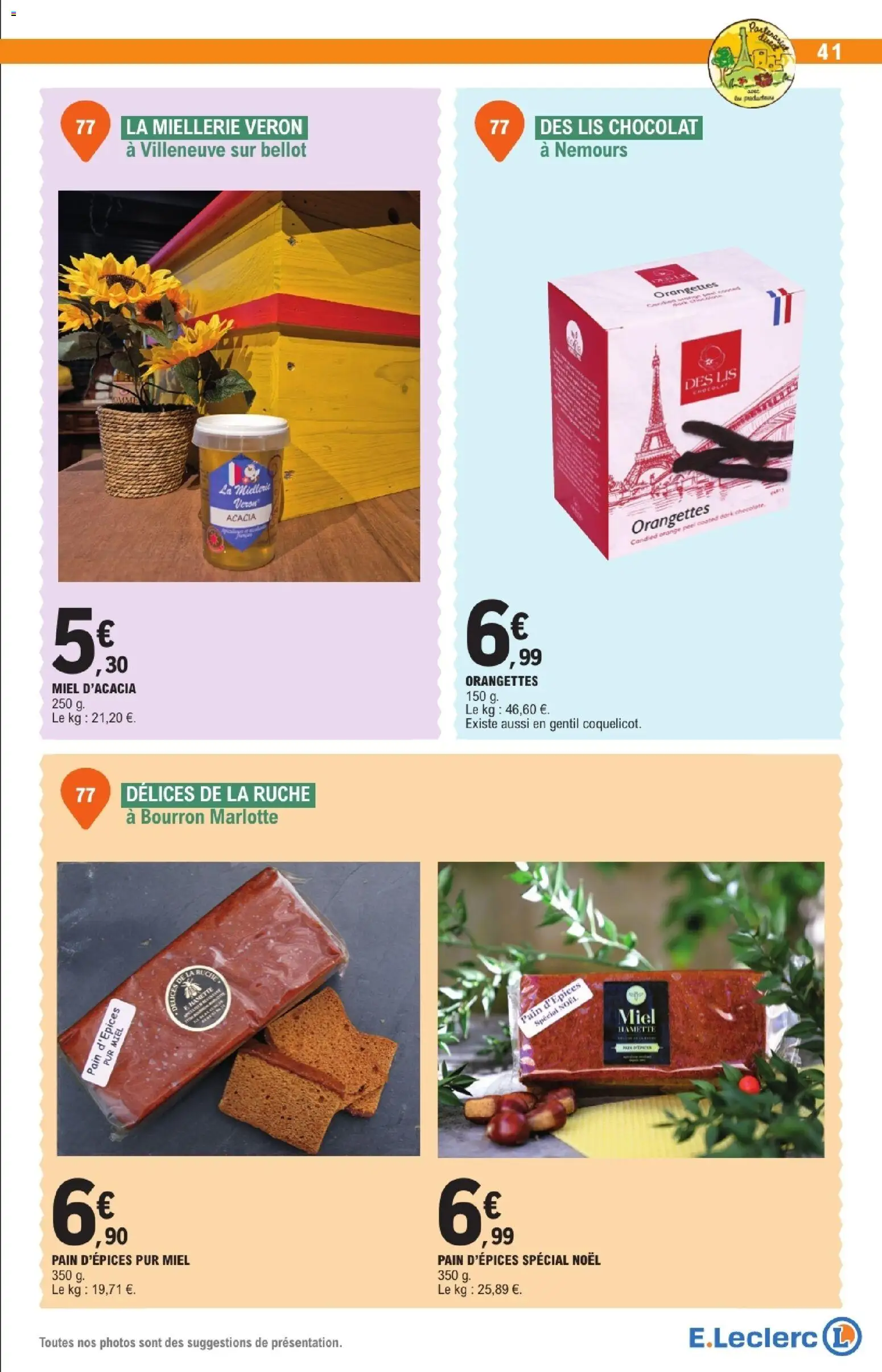 {H1} | Page: 41 | Produits: Orange, Miel, Pain, Chocolat