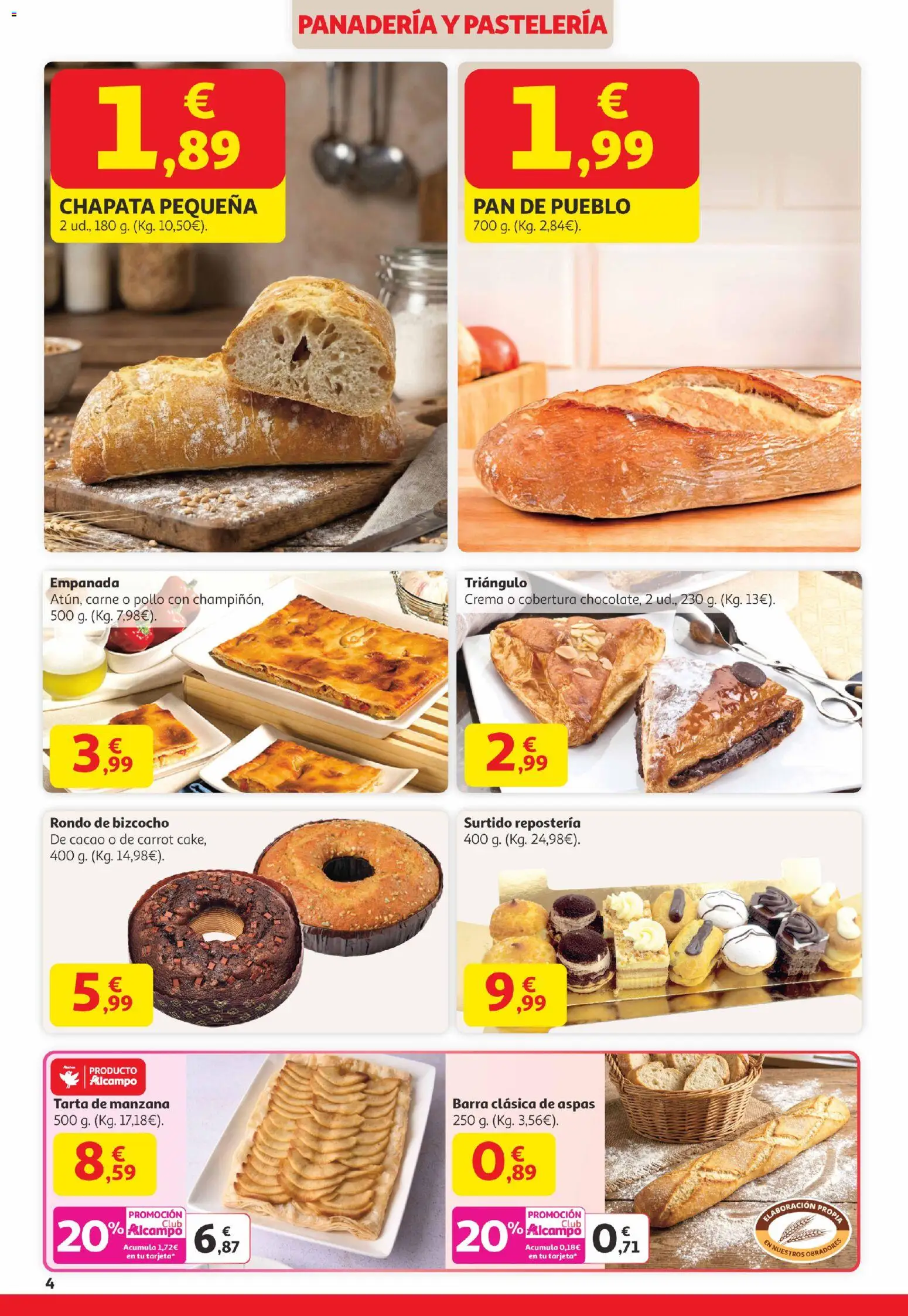 Alcampo - Canarias │ válido desde el 29.12.2025 | Página: 4 | Productos: Pan, Manzana, Crema, Panadería