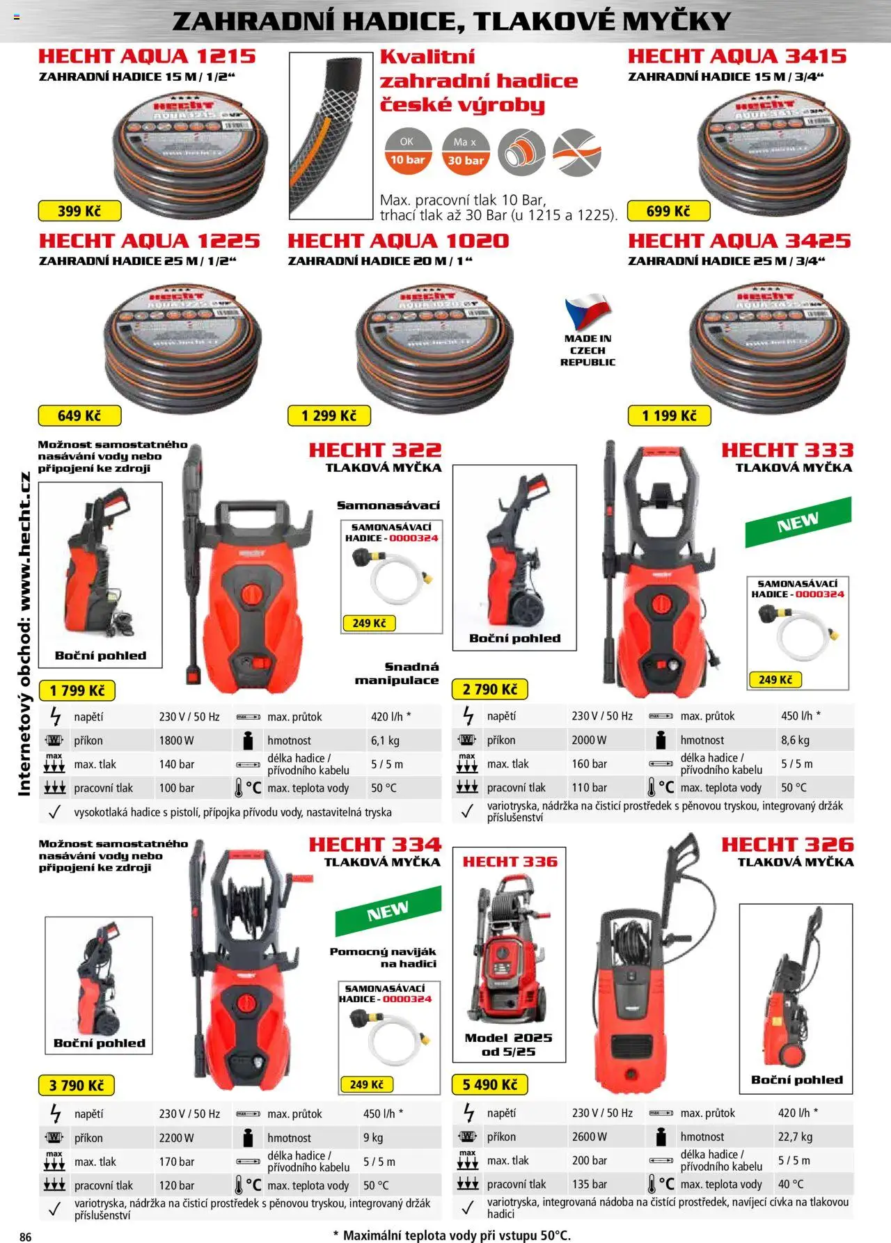 Hecht katalog - Jaro-léto 2025 od 22.04.2025 | Strana: 86 | Produkty: Čistící prostředek, Myčka, Hecht, Zahradní hadice