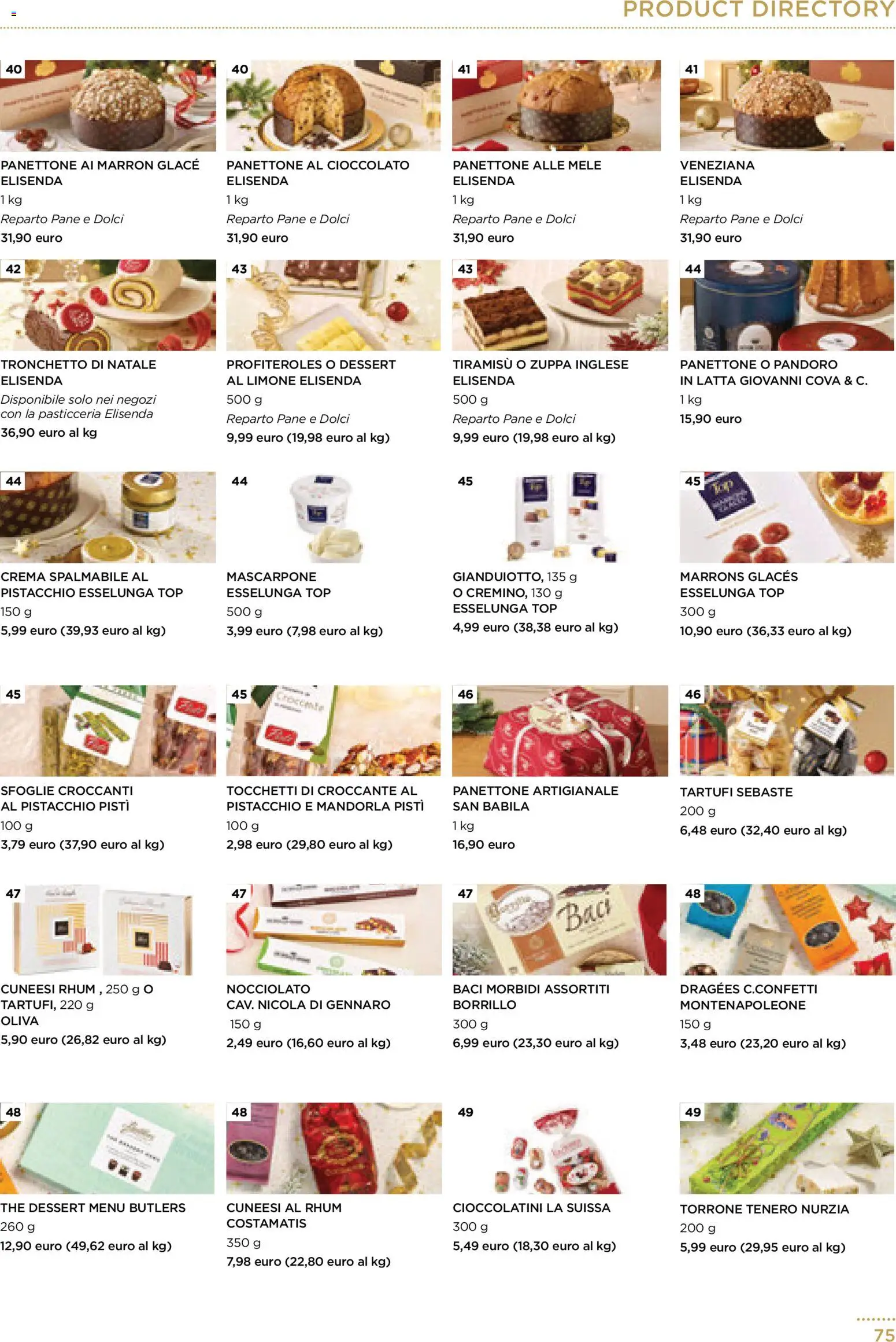 Volantino Esselunga S del 01.12.2025 | Pagina: 75 | Prodotti: Pane, Mele, Mascarpone, Cioccolatini