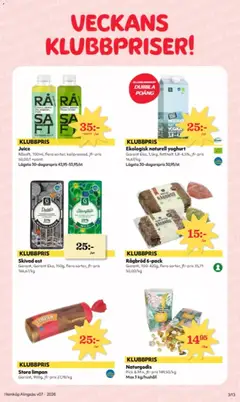 Ekologisk naturell yoghurt, Garant Eko, 1,5kg, fetthalt 3,8-4,5%, jfr-pris 16,67/kg - Förhandsvisning av reklamblad från butik Hemköp aktuell från 09.02.2026 | Sida: 3