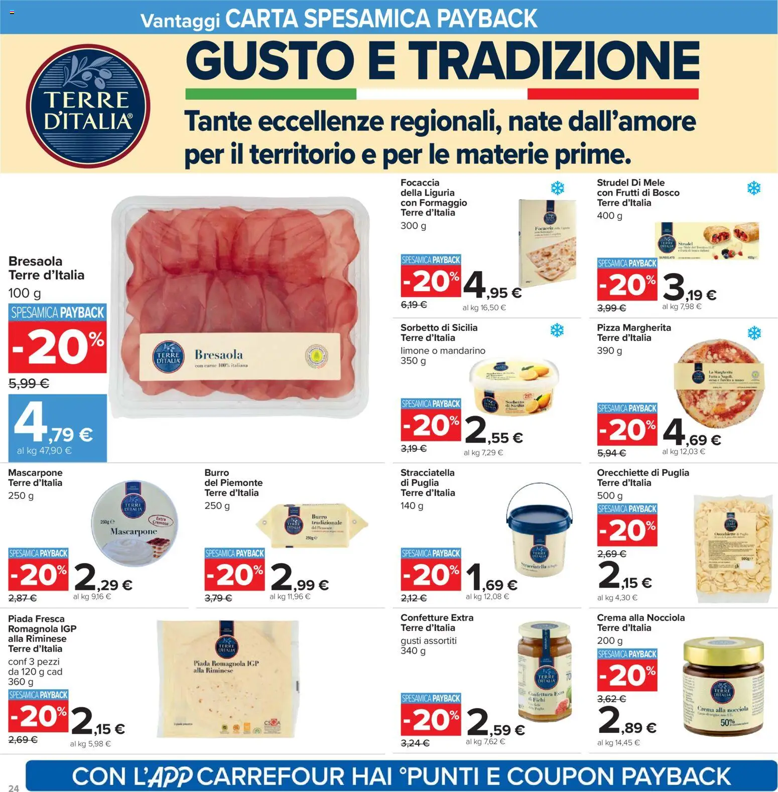 Volantino Carrefour del 24.03.2026 | Pagina: 24 | Prodotti: Bresaola, Sorbetto, Formaggio, Limone