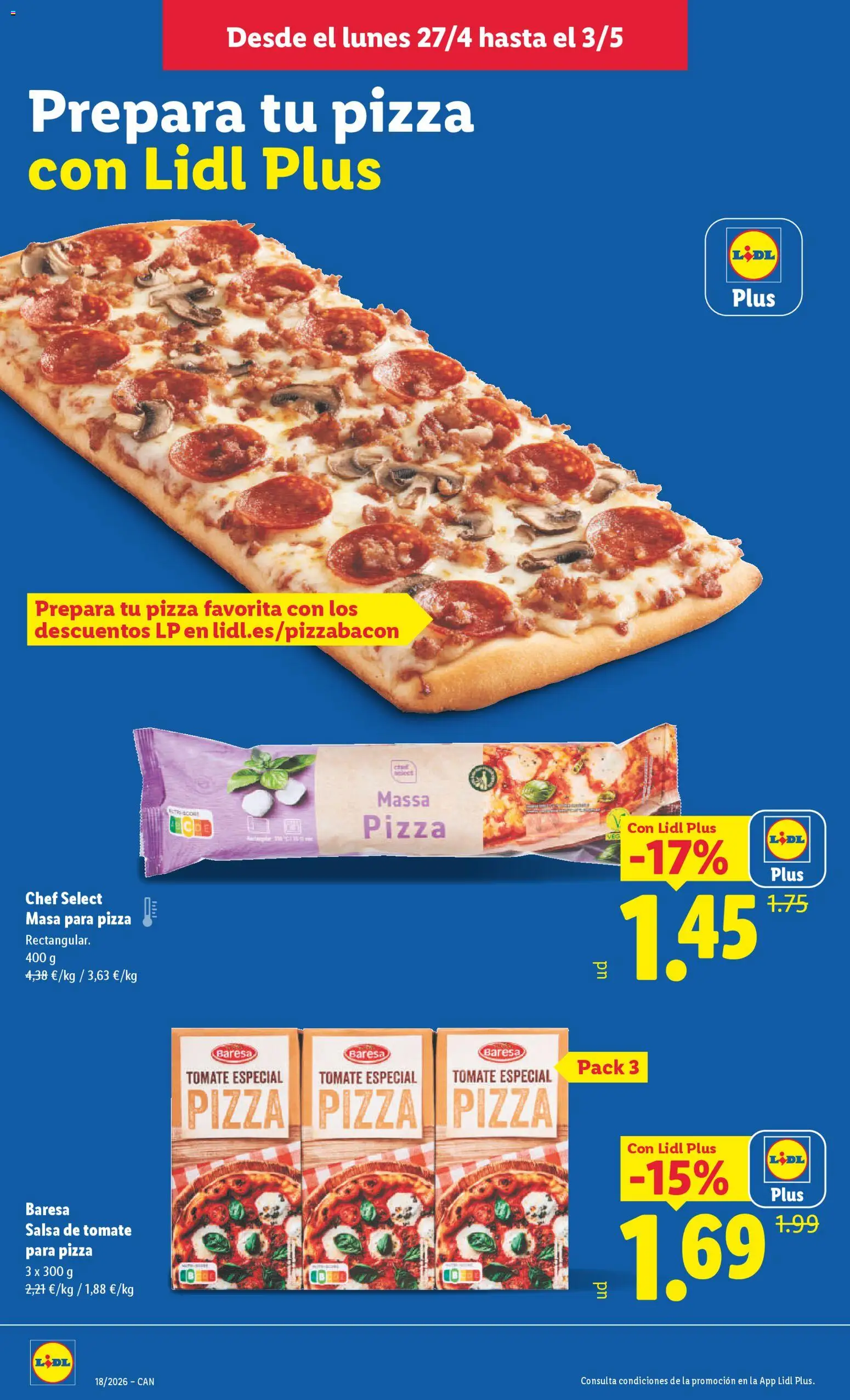 Lidl folleto │ válido desde el 27.04.2026 | Página: 18 | Productos: Pizza, Salsa de tomate