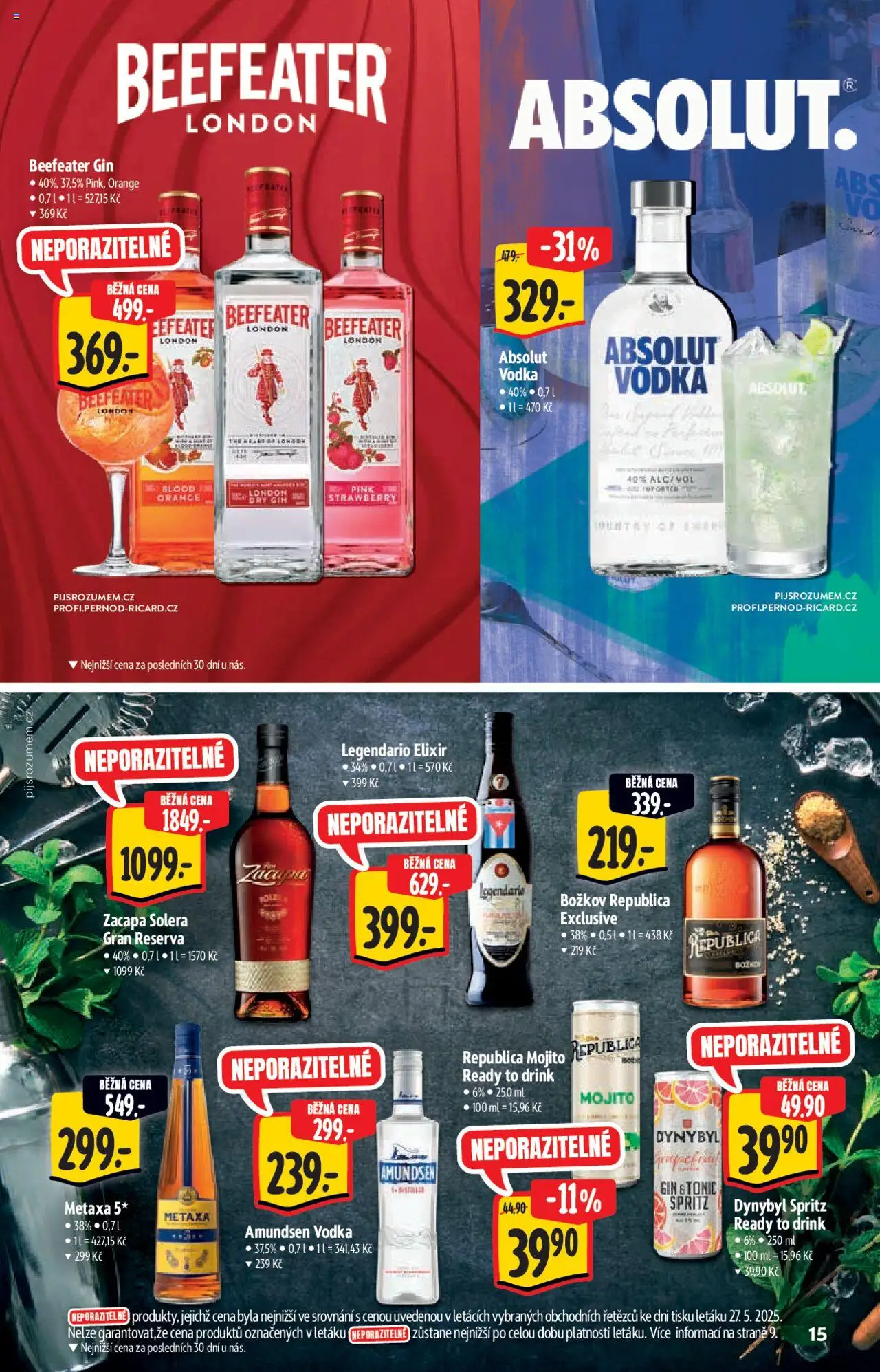 Albert katalog - Supermarket od 04.06.2025 | Strana: 15 | Produkty: Rum, Božkov Republica, Gin, Zacapa Rum