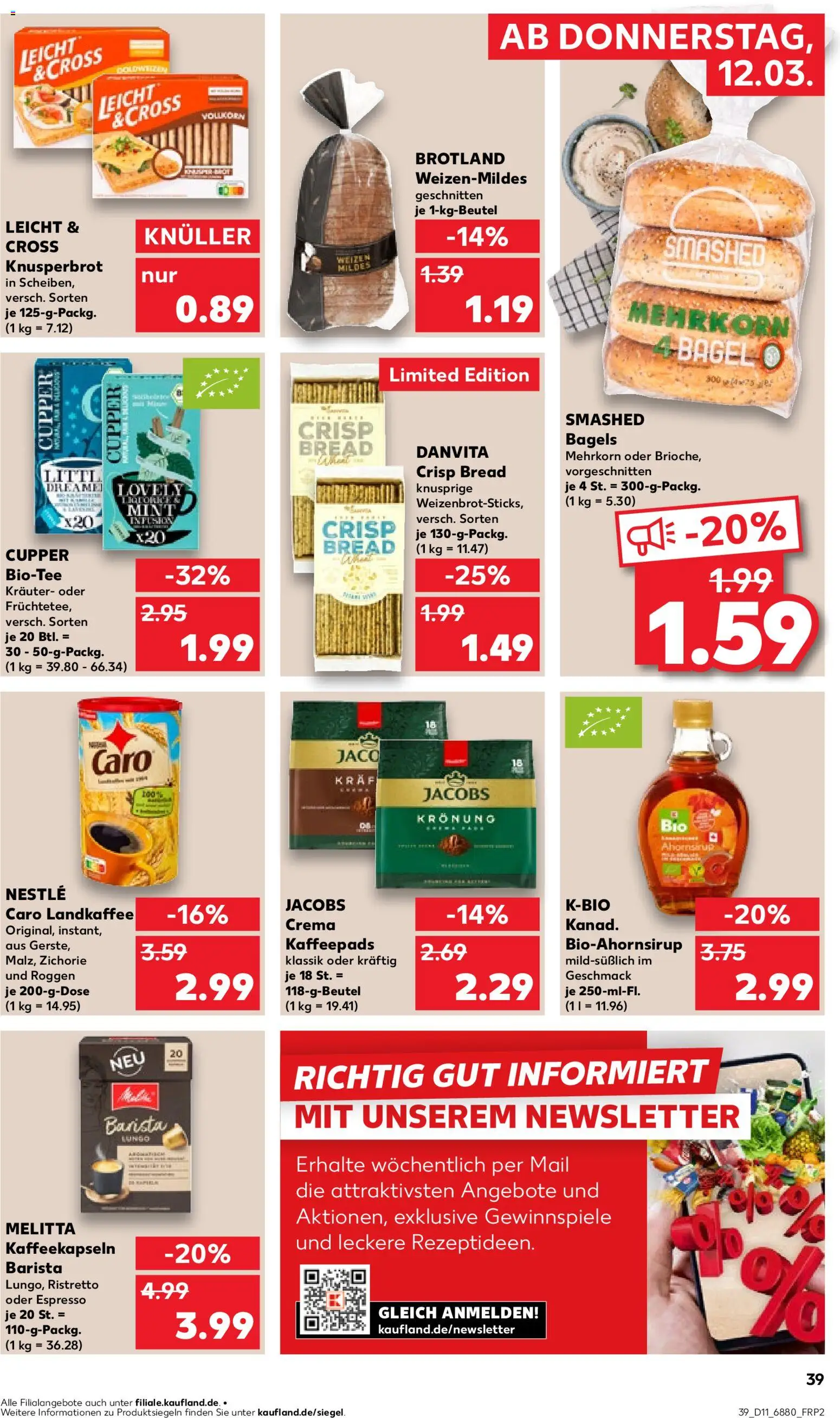 Kaufland Prospekt Völklingen	 – gültig ab 12.03.2026 | Seite: 39 | Produkte: Melitta, Kaffeepads