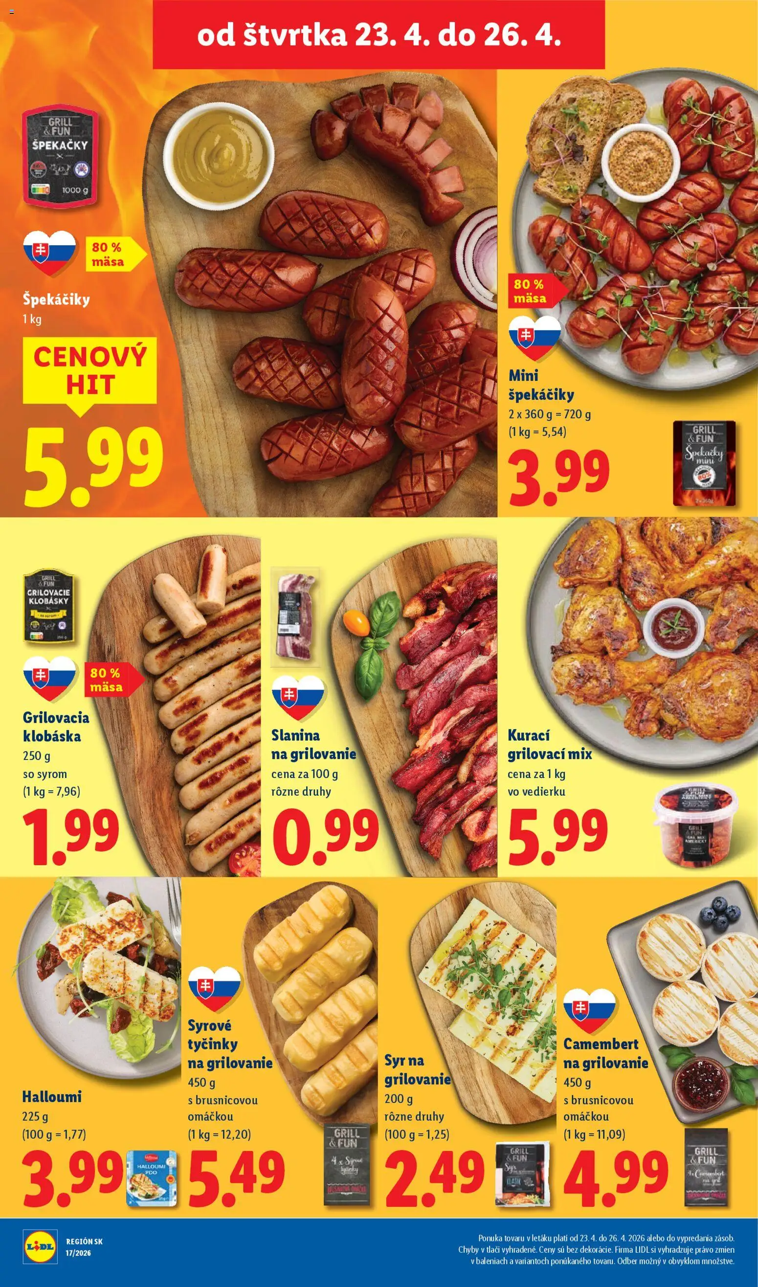 Nové Lidl akcie – leták je platný od 20.04.2026 | Strana: 64 | Produkty: Syr, Slanina