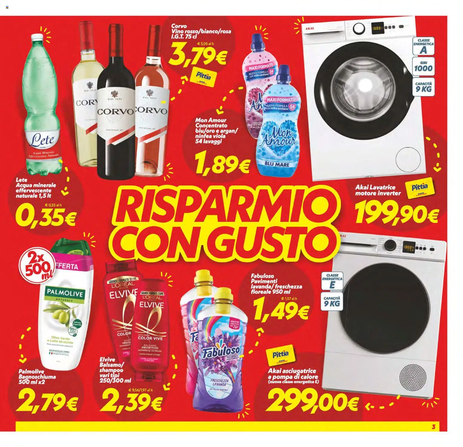 Volantino SuperConveniente del 25.11.2025 | Pagina: 3 | Prodotti: Shampoo, Pavimento, Latte, Vino