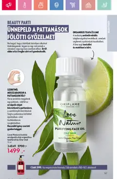 Oriflame akciós ujság - amely érvényes a következő dátumtól: 27.07.2025 | Oldal: 157 | Termékek: Teafaolaj, Olaj, Bor, Tea