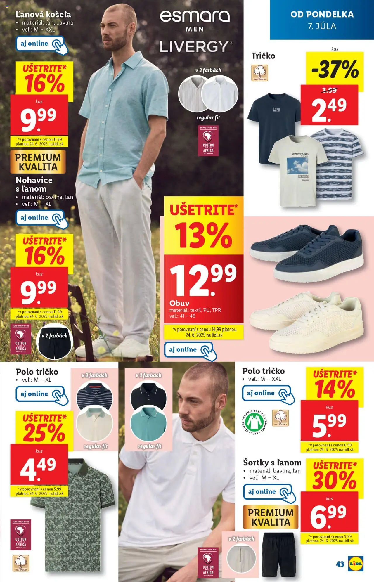 Lidl leták │ platný od 07.07.2025 | Strana: 47 | Produkty: Tričko, Košeľa, Nohavice