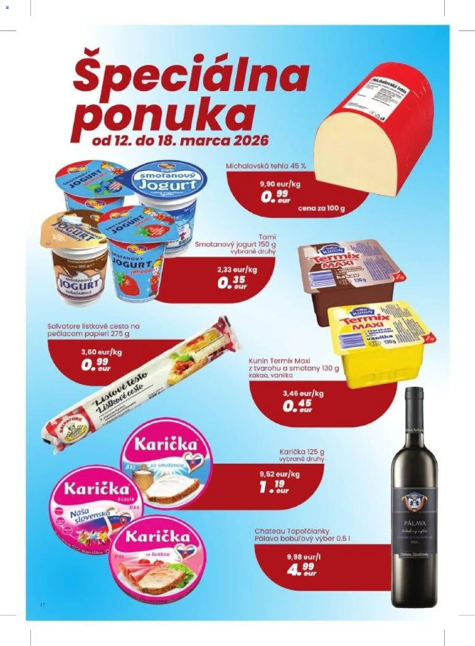 Nové KARMEN CBA akcie – leták je platný od 05.03.2026 | Strana: 17 | Produkty: Jogurt, Lístkové cesto
