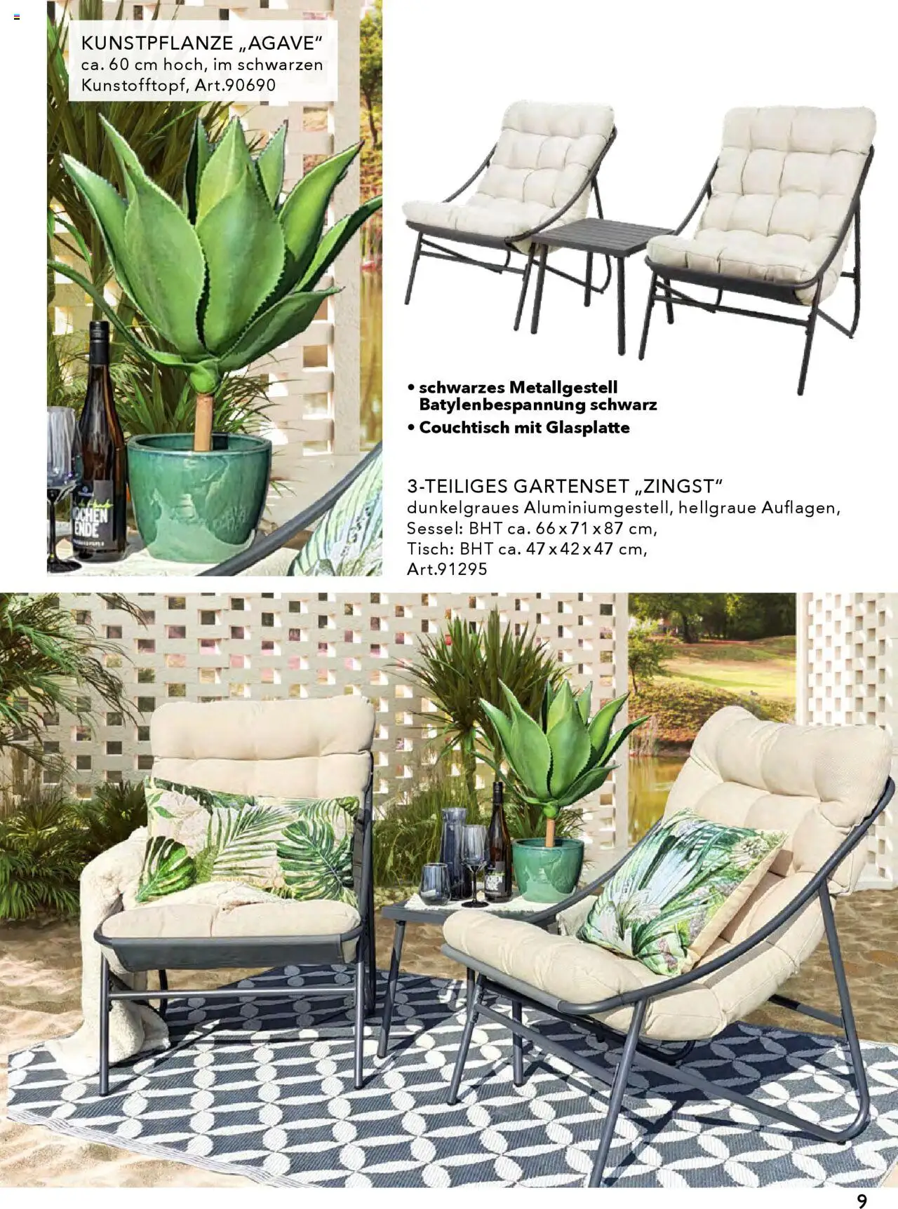 Rahaus Prospekt Gartenmöbel – gültig ab 07.04.2025 | Seite: 9 | Produkte: Sessel, Couchtisch, Tisch