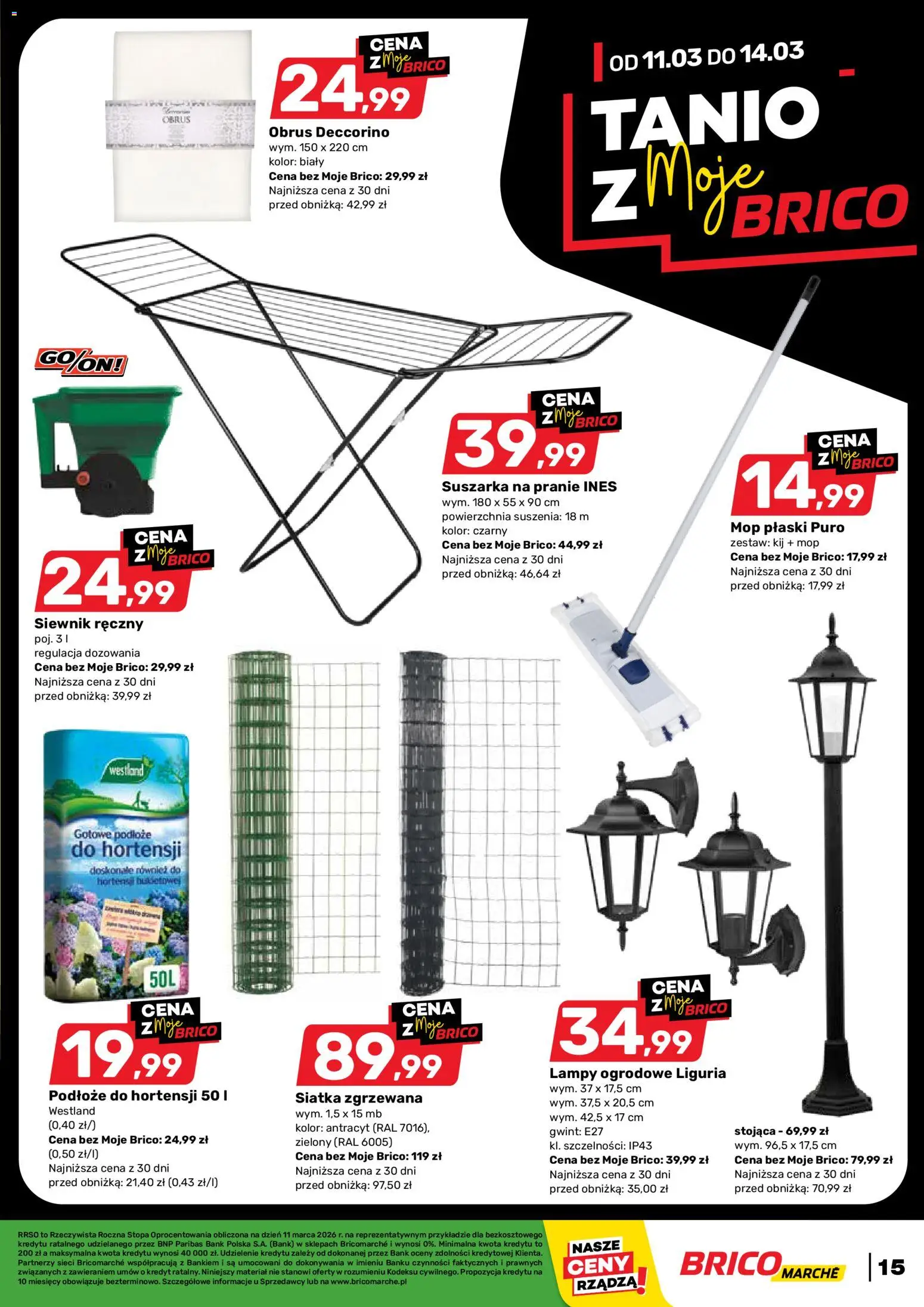 Brico Marché gazetka od 11.03.2026 | Strona: 15 | Produkty: Suszarka na pranie, Suszarka, Siatka