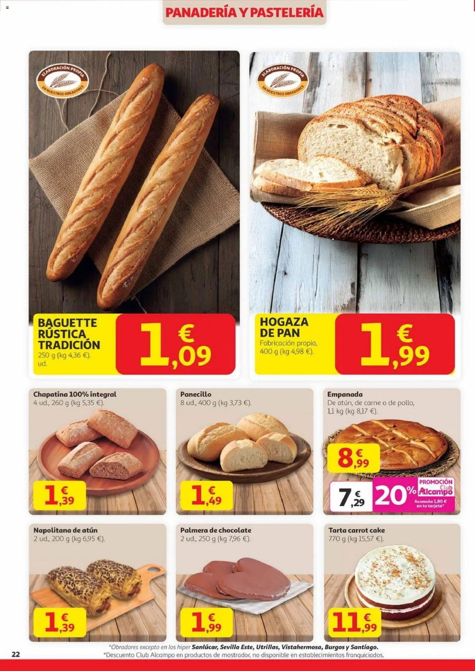 Alcampo - Black Friday │ válido desde el 06.11.2025 | Página: 22 | Productos: Pan, Chocolate, Panadería
