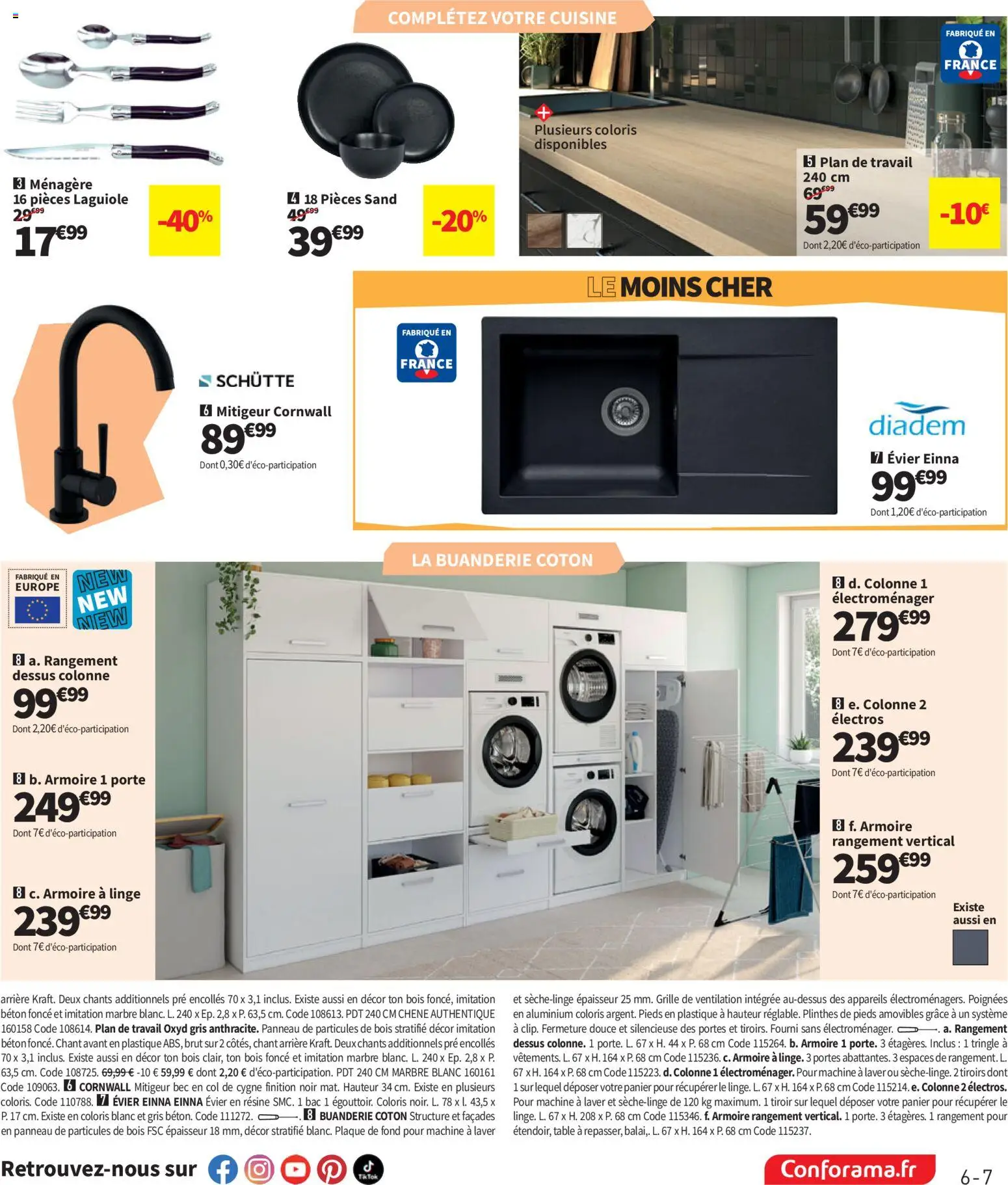 {H1} | Page: 7 | Produits: Machine à laver, Coton, Table, Portes