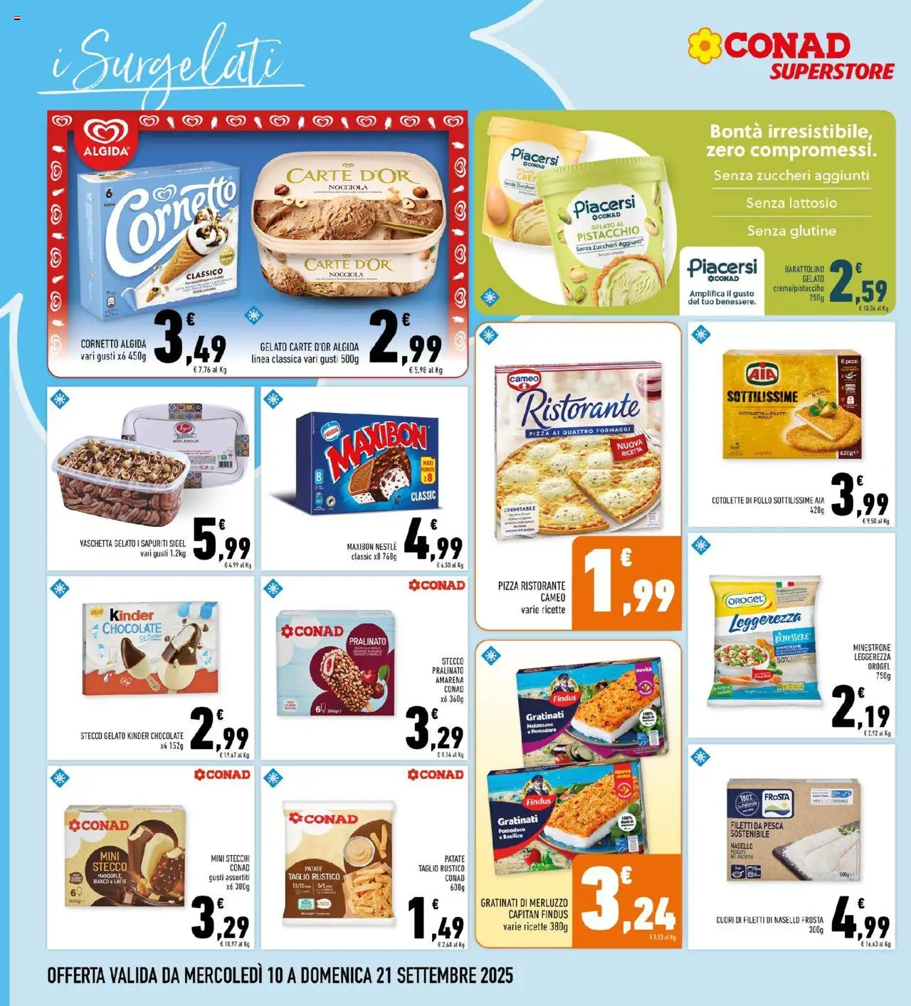 Volantino Conad del 10.09.2025 | Pagina: 12 | Prodotti: Pollo, Cornetto, Gelato, Pomodoro