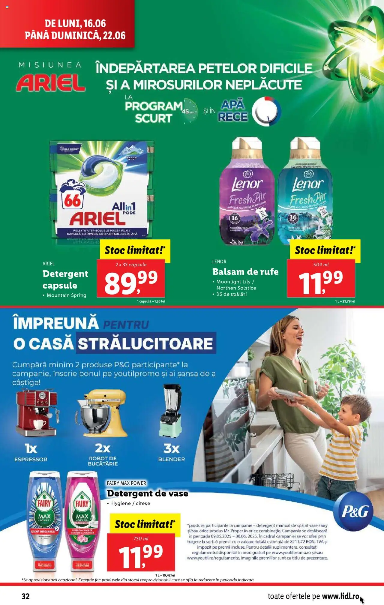 Catalog Lidl – valabil de la 16.06.2025 | Pagină: 32 | Produse: Detergent de vase, Robot, Balsam, Cireșe