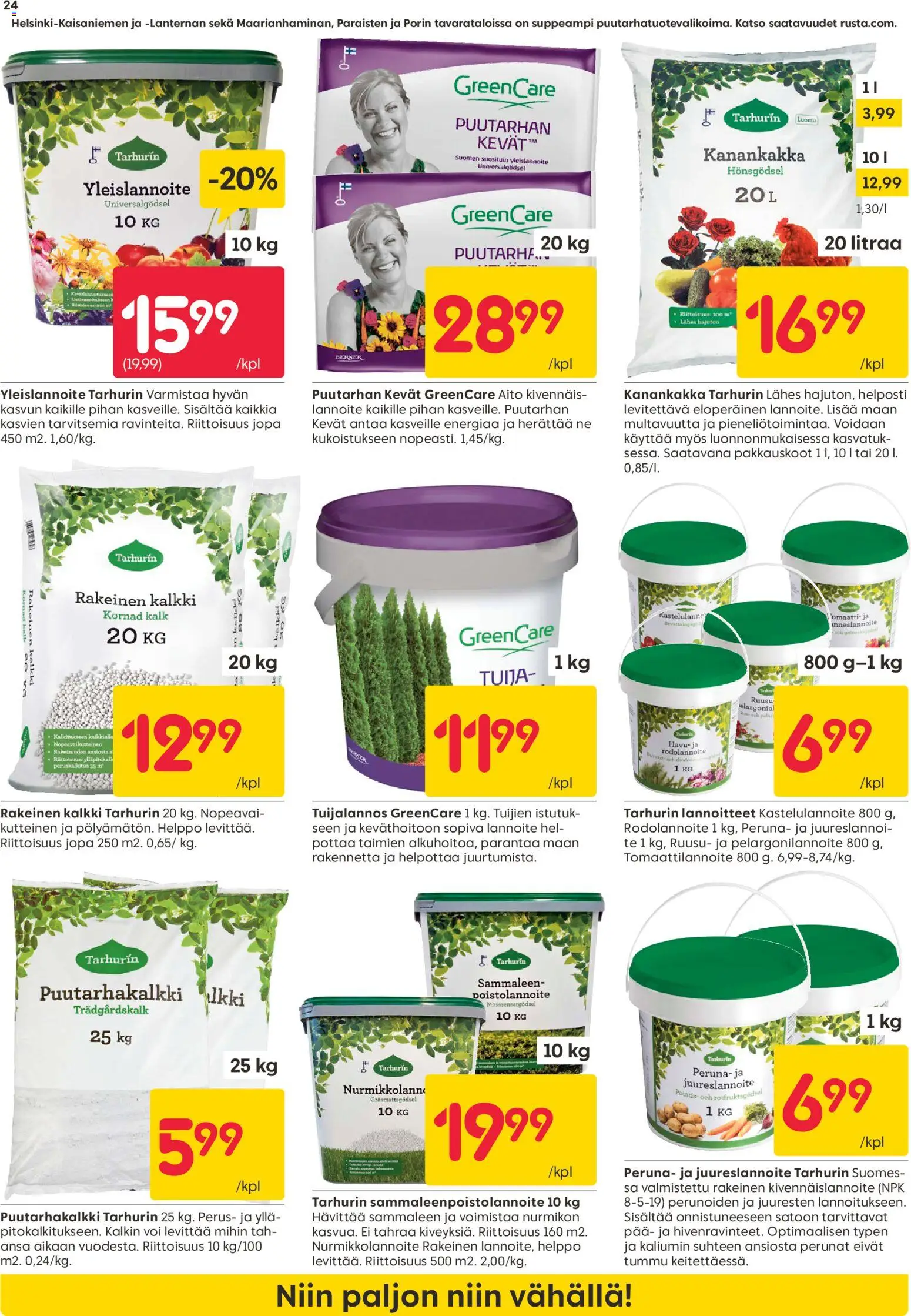Rusta tarjoukset – voimassa 13.04.2026 alkaen | Sivu: 24 | Tuotteet: Voi, Peruna, Lannoite