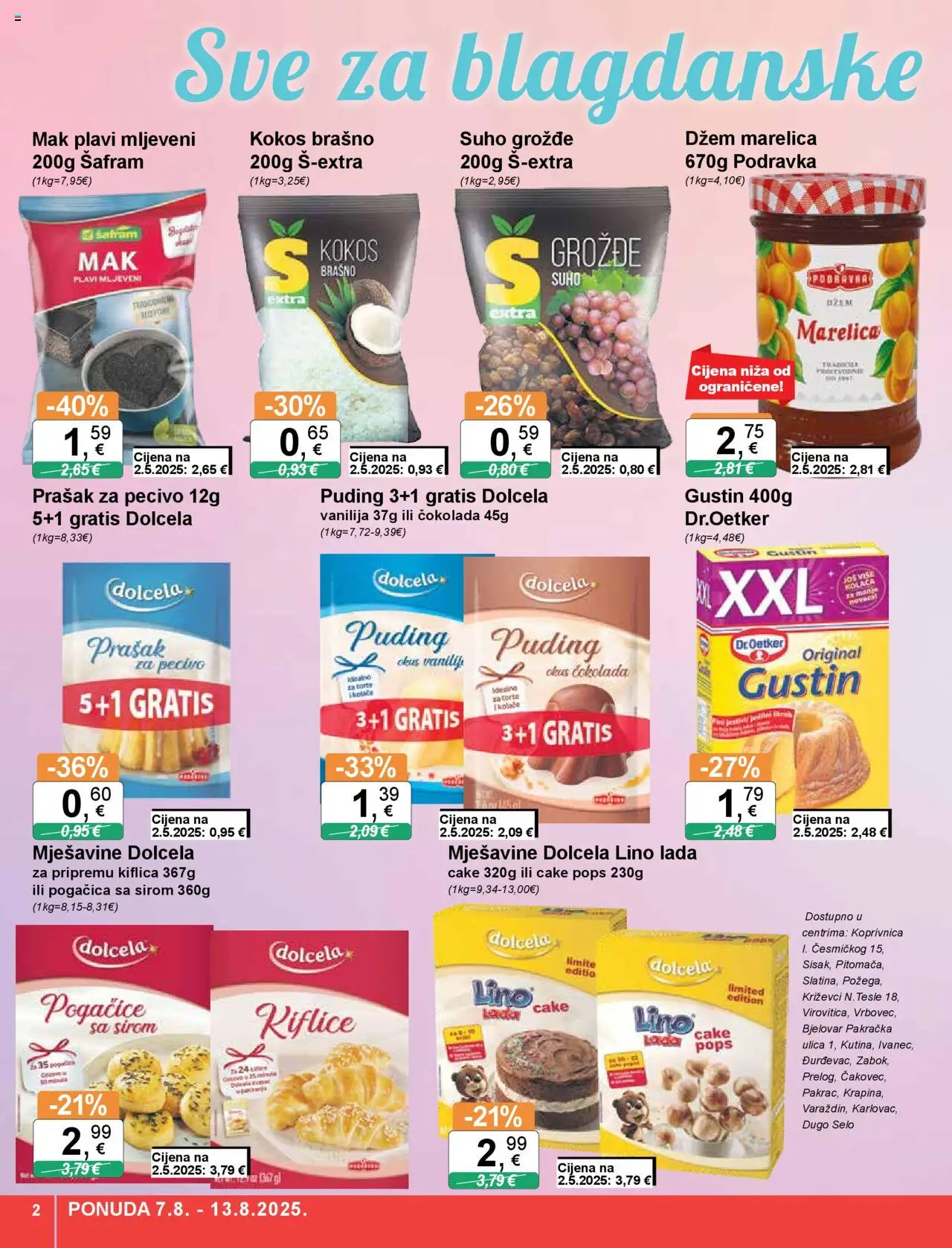 KTC katalog | vrijedi od 07.08.2025 | Stranica: 2 | Proizvodi: Čokolada, Suho grožđe, Grožđe, Mak