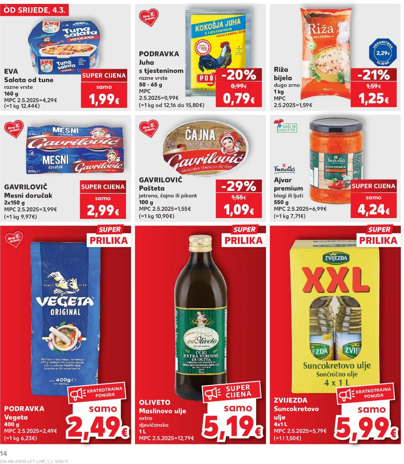 Kaufland katalog | vrijedi od 04.03.2026 | Stranica: 14 | Proizvodi: Ulje, Pašteta, Salata, Juha