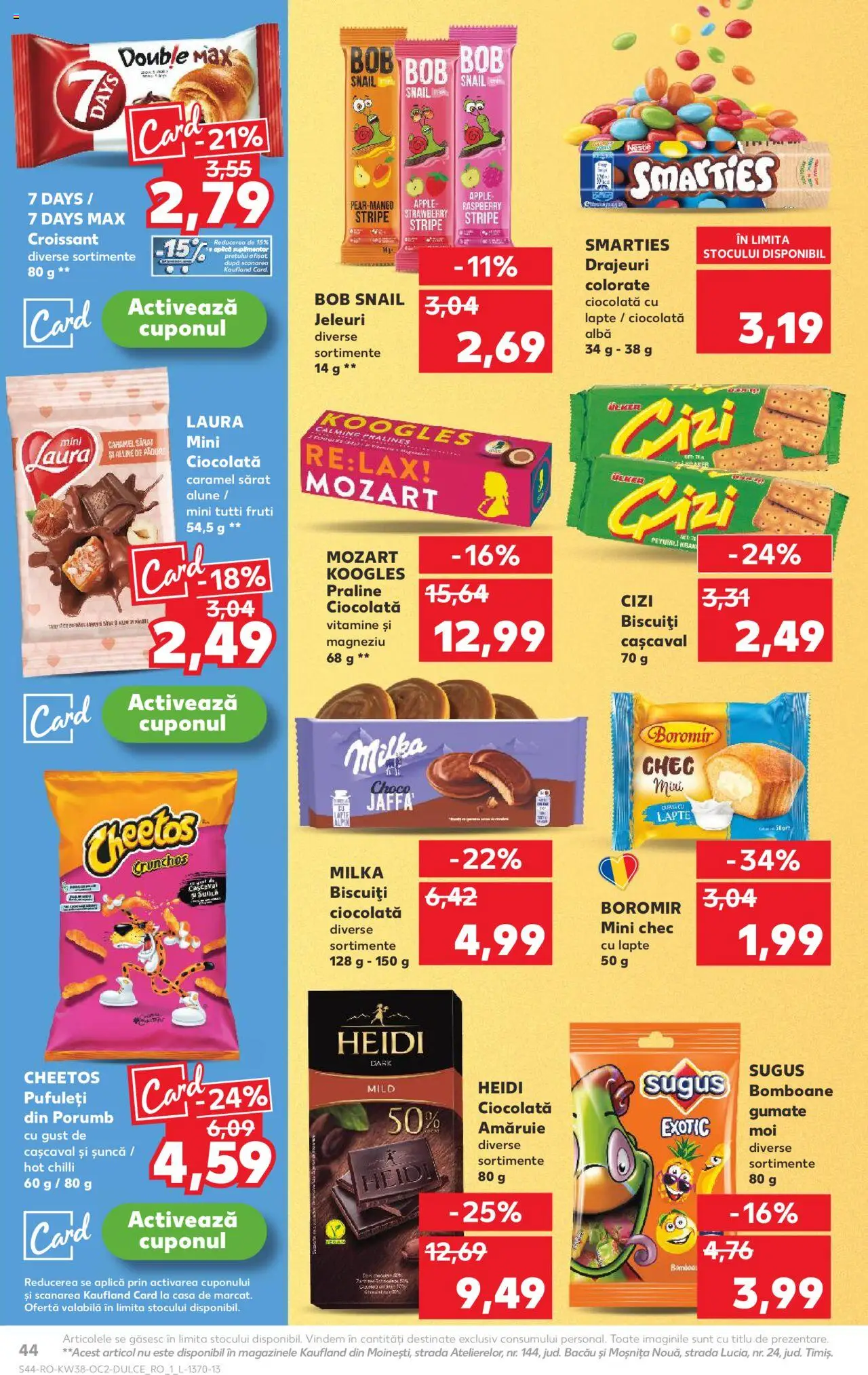 Noul catalog Kaufland – valabil de la 17.09.2025 | Pagină: 44 | Produse: Cașcaval, Alune, Praline, Jeleuri