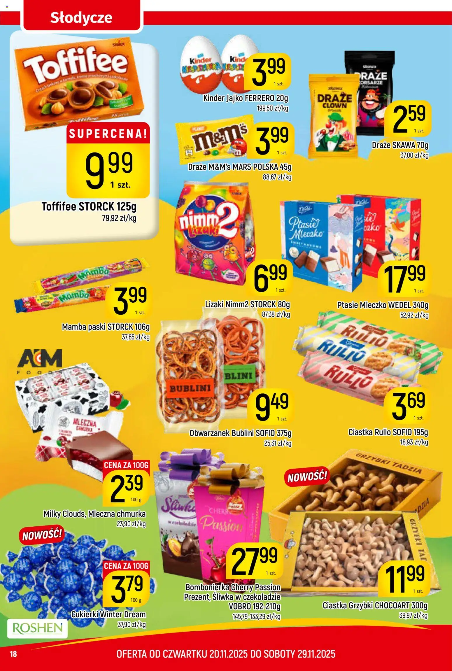Piotruś Pan Gazetka od 20.11.2025 | Strona: 18 | Produkty: M&M's, Bombonierka, Toffifee, Lizaki nimm2