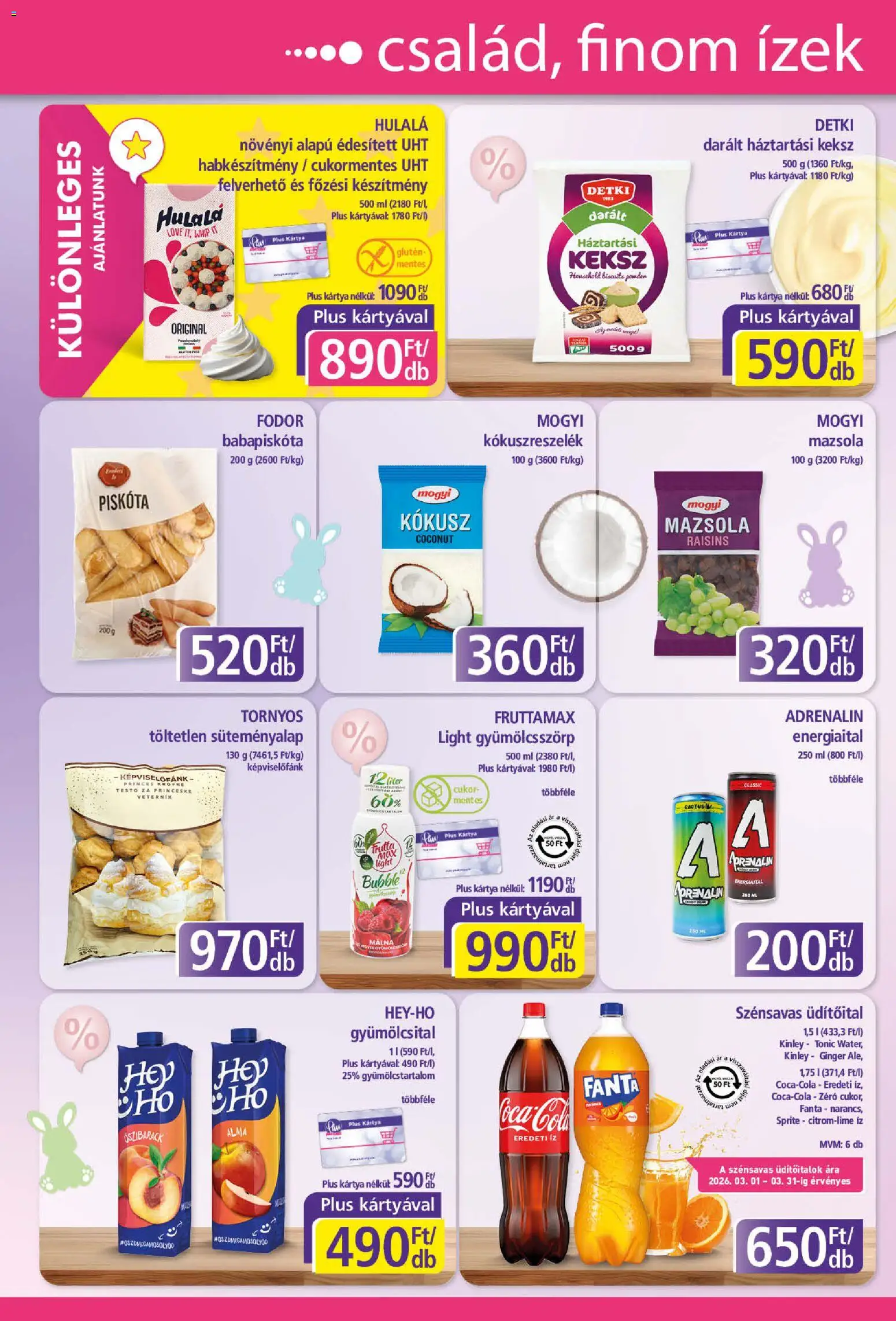 Plus Market akciós ujság - amely érvényes a következő dátumtól: 05.03.2026 | Oldal: 8 | Termékek: Tonic, Málna, Babapiskóta, Kókuszreszelék