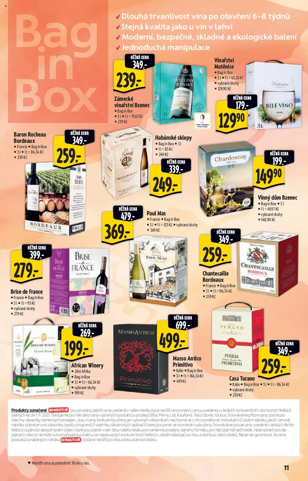 Albert katalog - Hypermarket od 10.09.2025 | Strana: 11 | Produkty: Bílé víno, Víno, Habánské sklepy, Primitivo