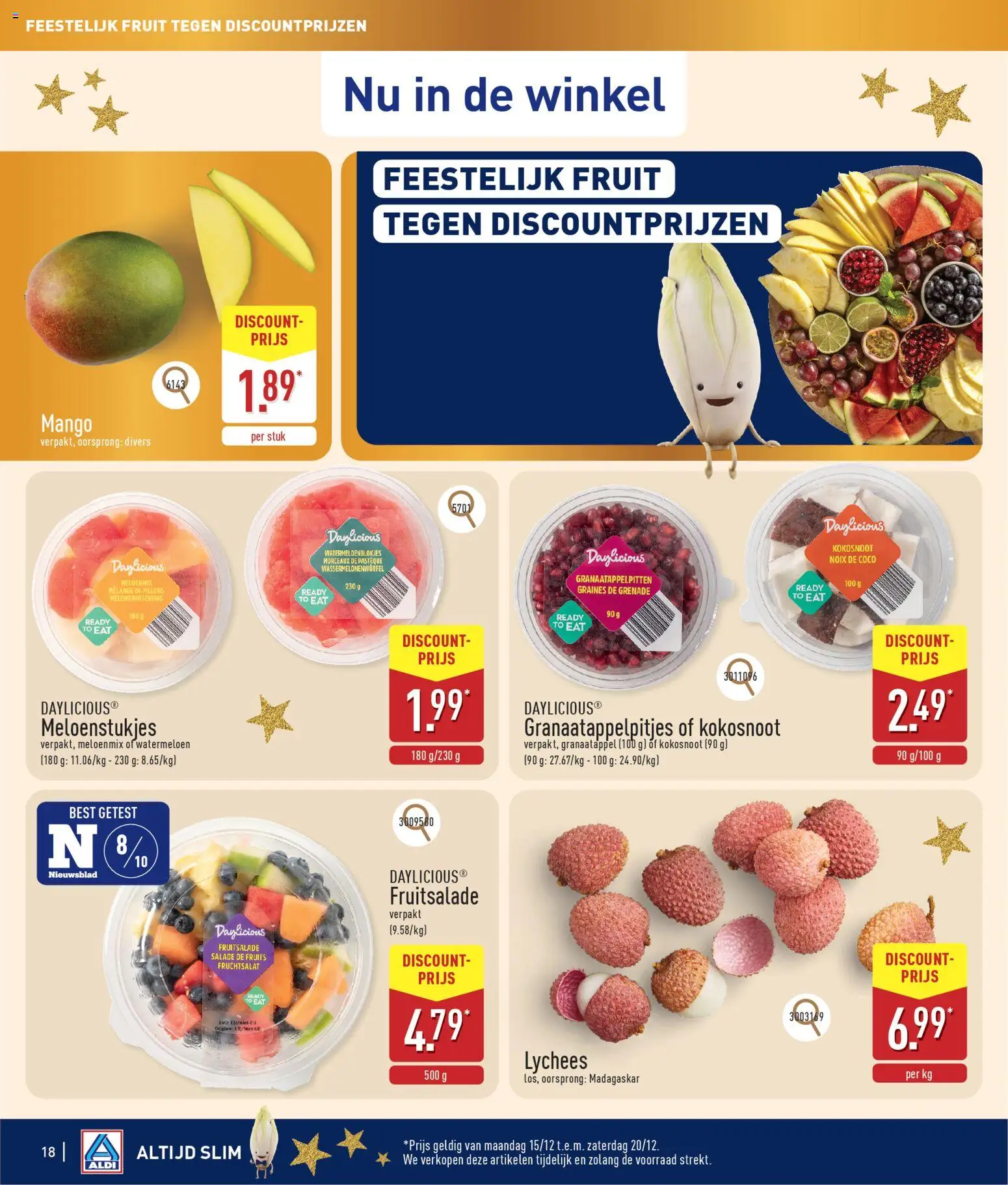 {H1} | Pagina: 18 | Producten: Salade, Fruit, Watermeloen, Mango