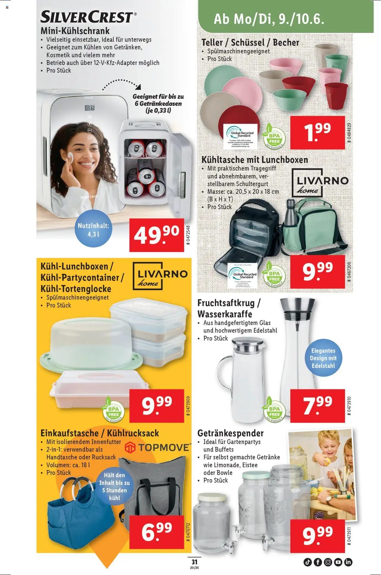 Lidl Aktionen ab 05.06.2025 | Seite: 35 | Produkte: Handtasche, Rucksack, Mini-Kühlschrank