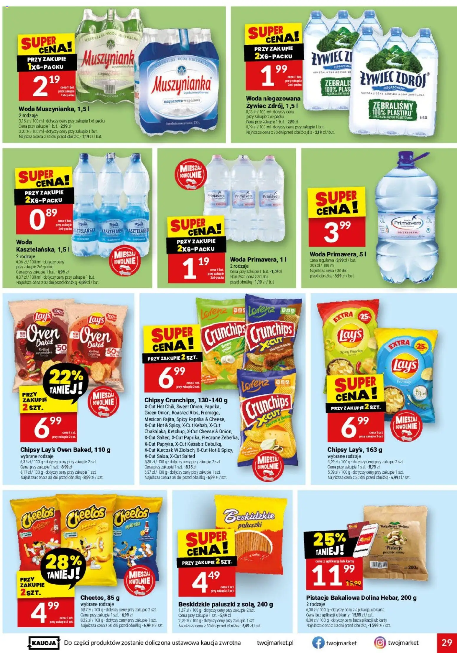 Twój Market gazetka od 04.03.2026 | Strona: 29 | Produkty: Karta, Chipsy, Paluszki, Woda niegazowana