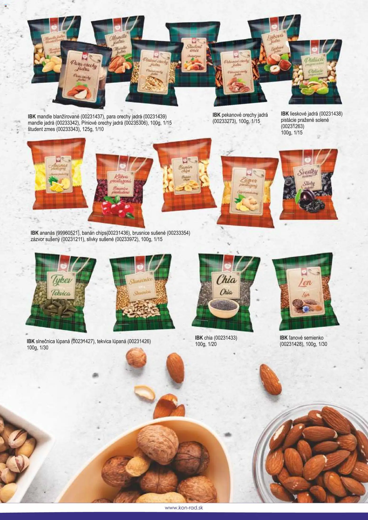 Nové KON - RAD akcie – leták je platný od 08.12.2025 | Strana: 62 | Produkty: Zázvor, Orechy, Pistácie, Mandle