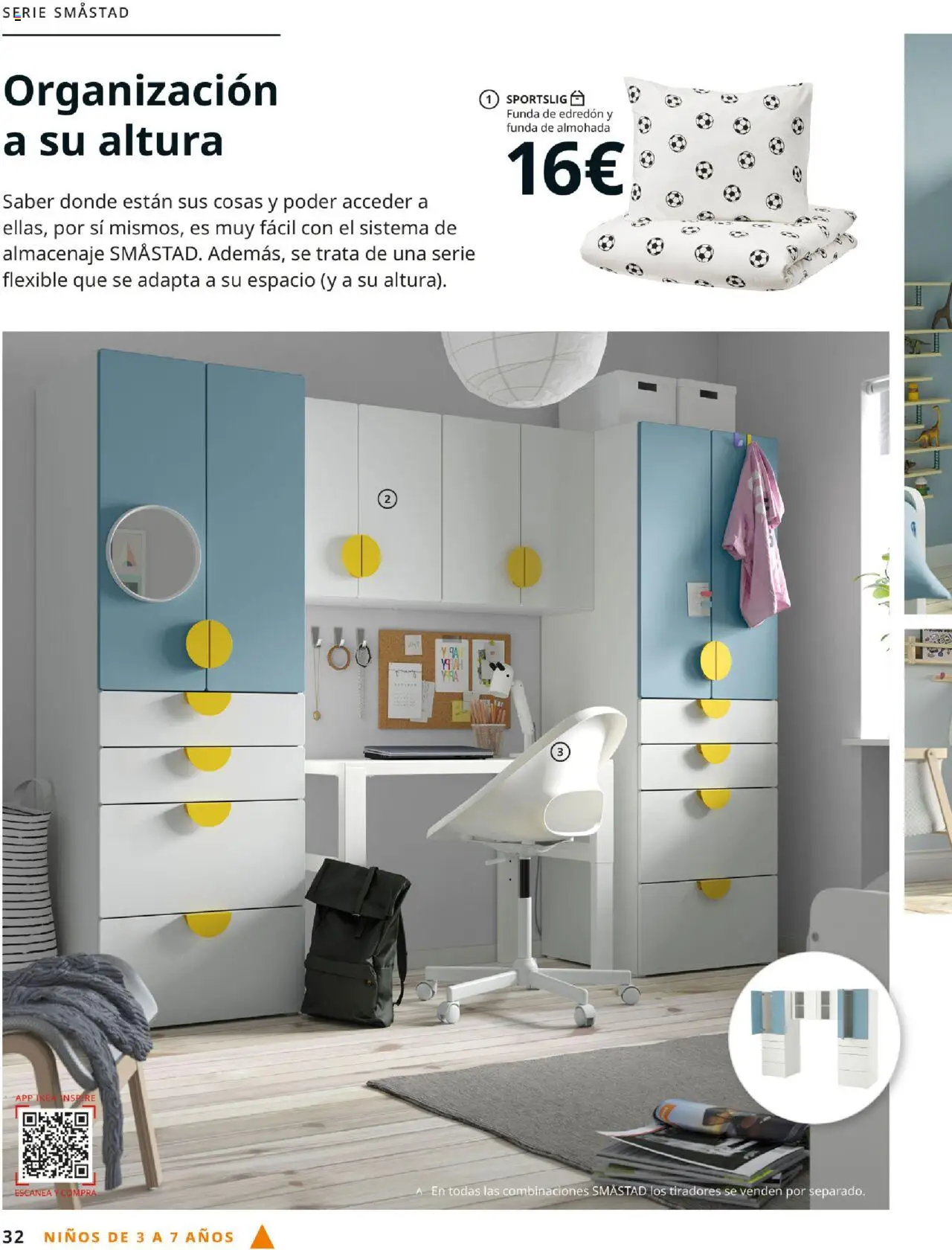 Catálogo IKEA y los niños │ válido desde el 01.09.2025 | Página: 32 | Productos: Edredón, Funda, Almohada, Almacenaje