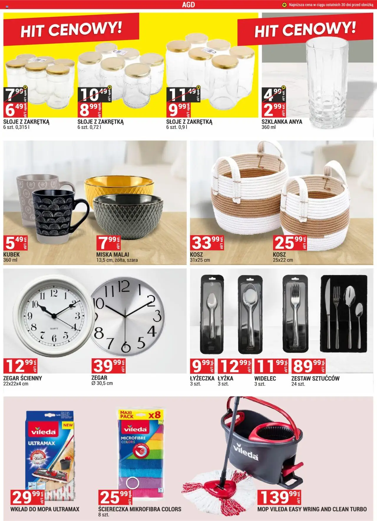 Merkury Market Gazetka od 01.08.2025 | Strona: 20 | Produkty: Zegar, Kosz, Mop vileda, Vileda
