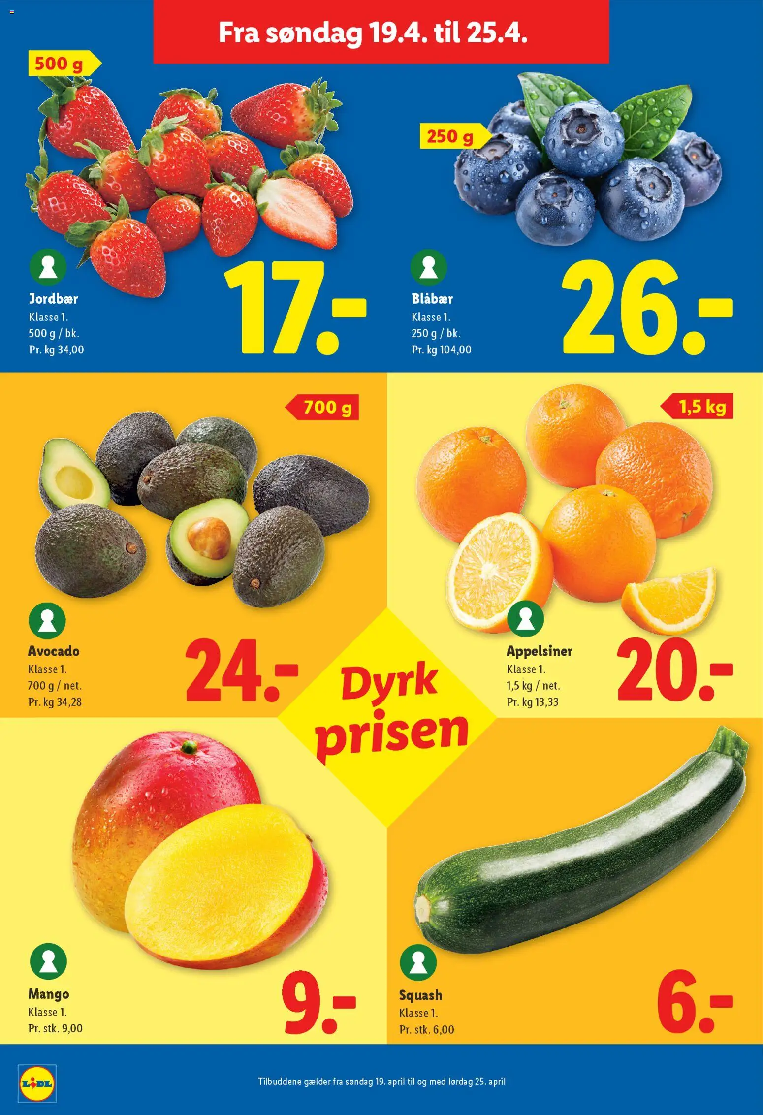 Lidl tilbudsavis – gyldig fra 23.04.2026 | Side: 18 | Produkter: Mango, Jordbær, Squash, Avocado