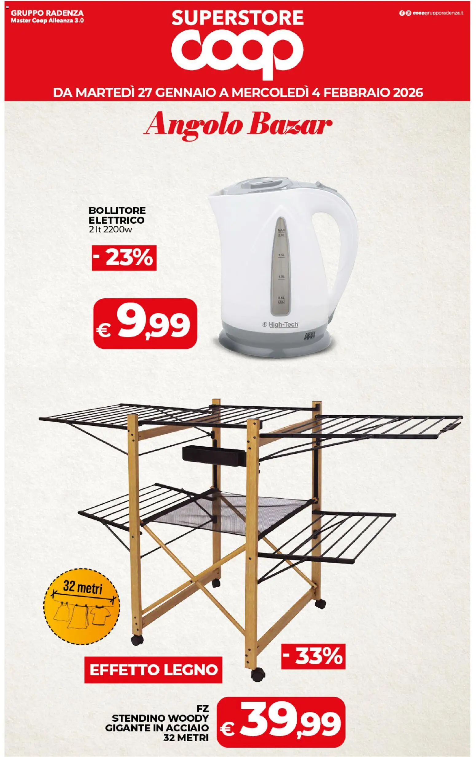 Volantino COOP del 27.01.2026 | Pagina: 45 | Prodotti: Stendino, Bollitore
