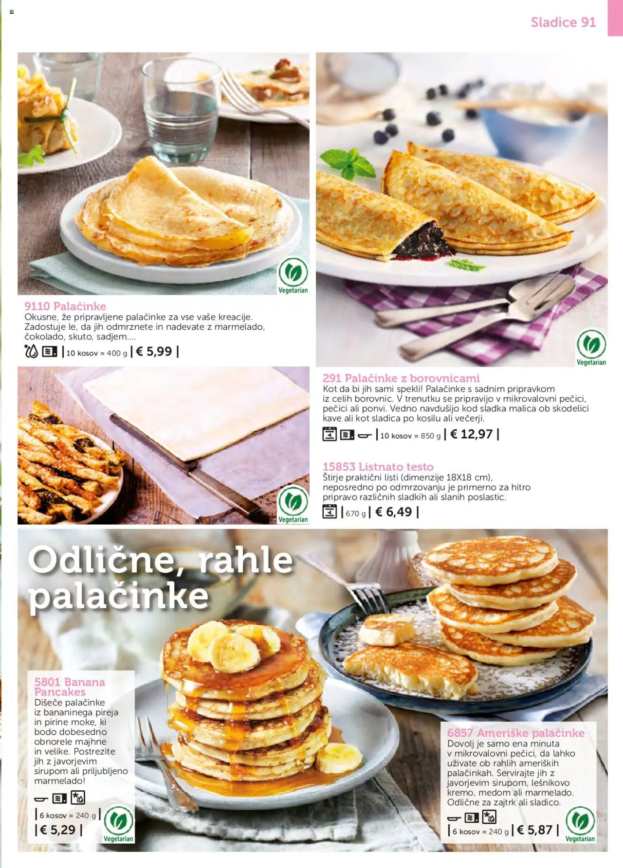 Novi Bofrost katalog ponudbe – veljaven od 01.05.2025 | Stran: 91 | Izdelki: Palačinke