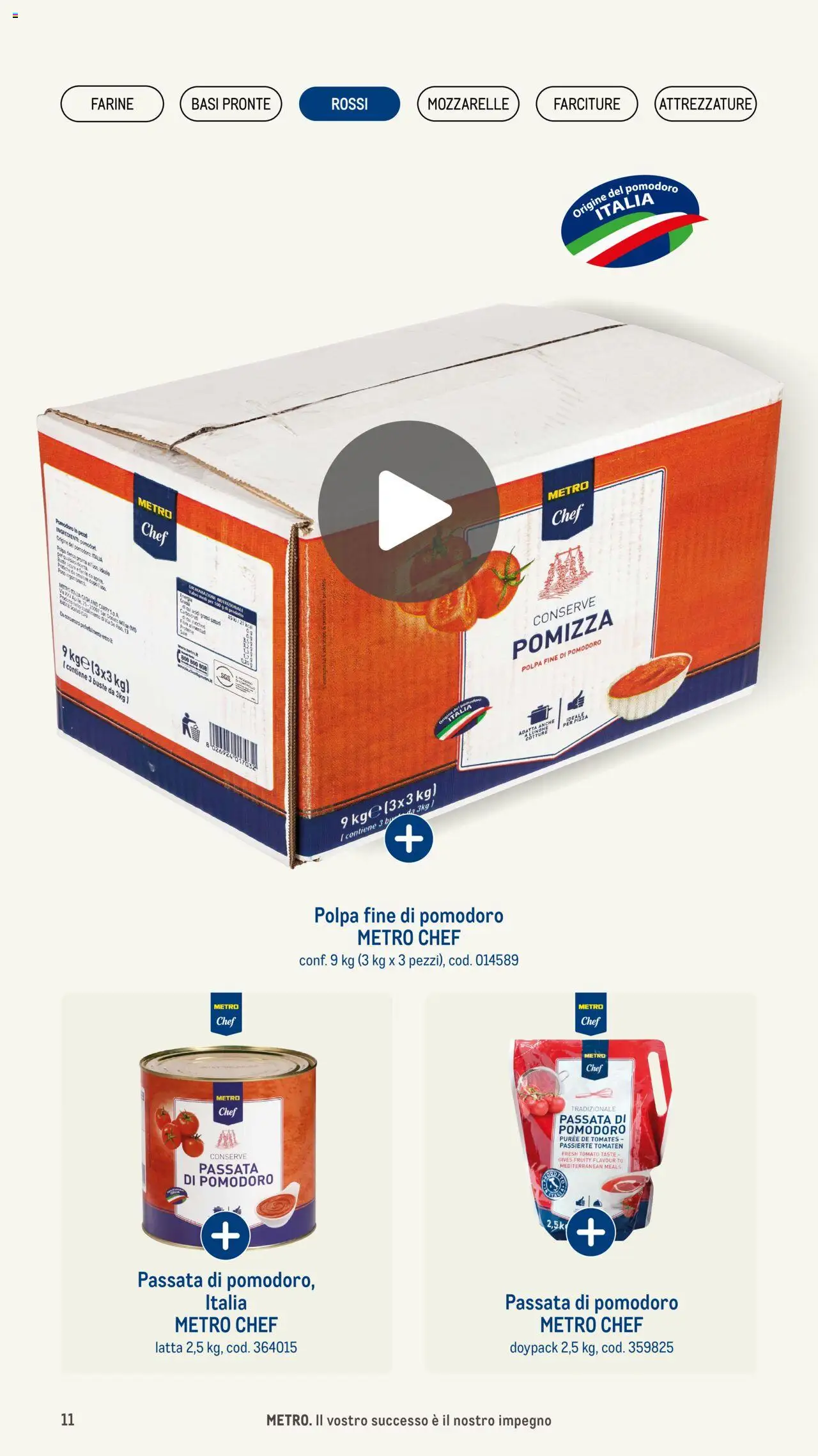 Volantino Metro del 08.05.2025 | Pagina: 11 | Prodotti: Pizza, Pomodoro, Passata di pomodoro, Metro