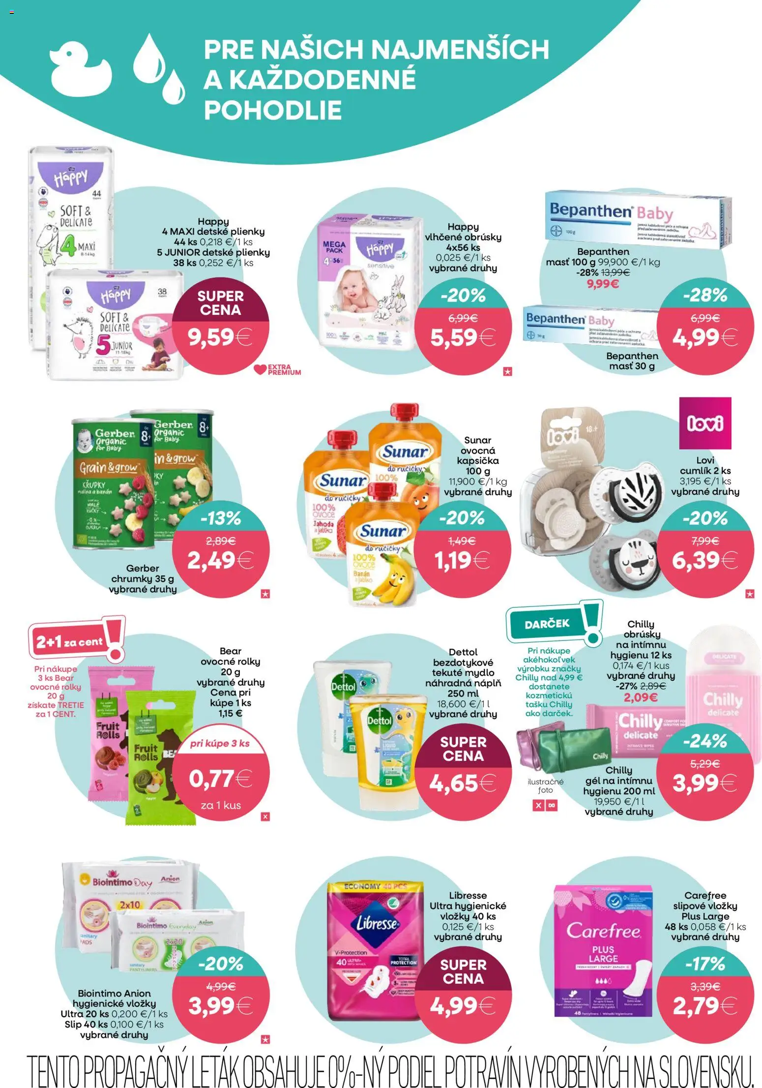 Nové 101 drogerie akcie – leták je platný od 15.04.2026 | Strana: 8 | Produkty: Sunar, Mydlo, Plienky, Dettol