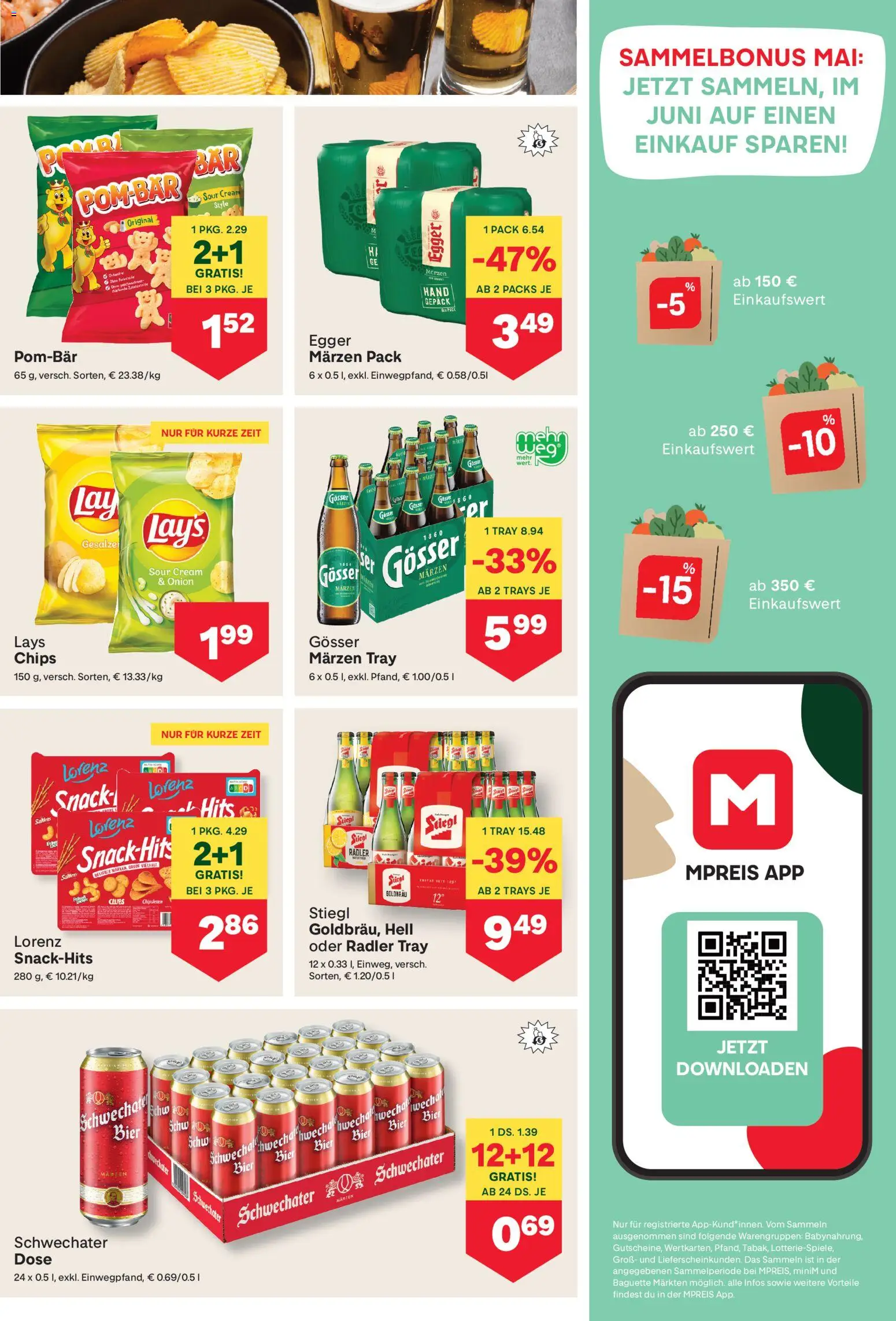 MPREIS Flugblatt gültig ab 30.04.2026 | Seite: 9 | Produkte: Chips, Jääkaappipakastin, Bier